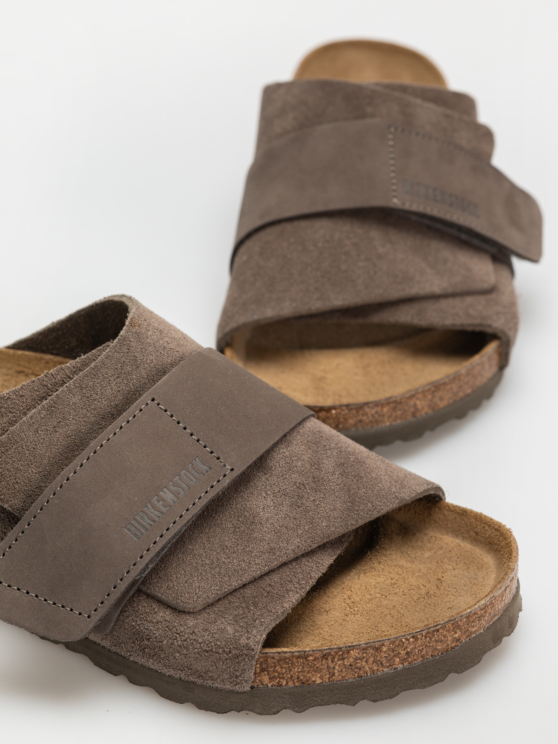 Klapki Birkenstock Kyoto Nubuck Suede Leather Regular (concrete gray)