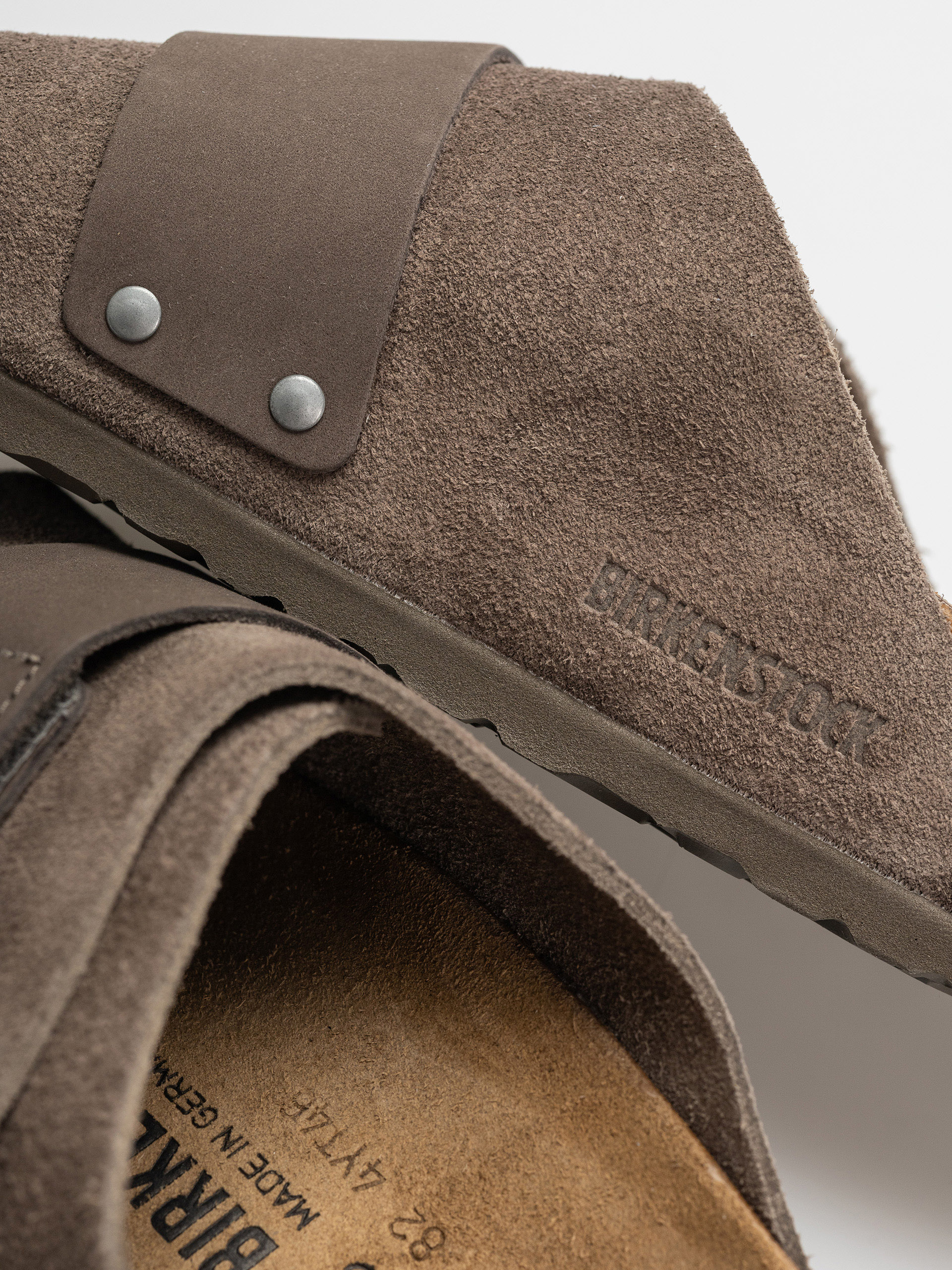 Klapki Birkenstock Kyoto Nubuck Suede Leather Regular (concrete gray)