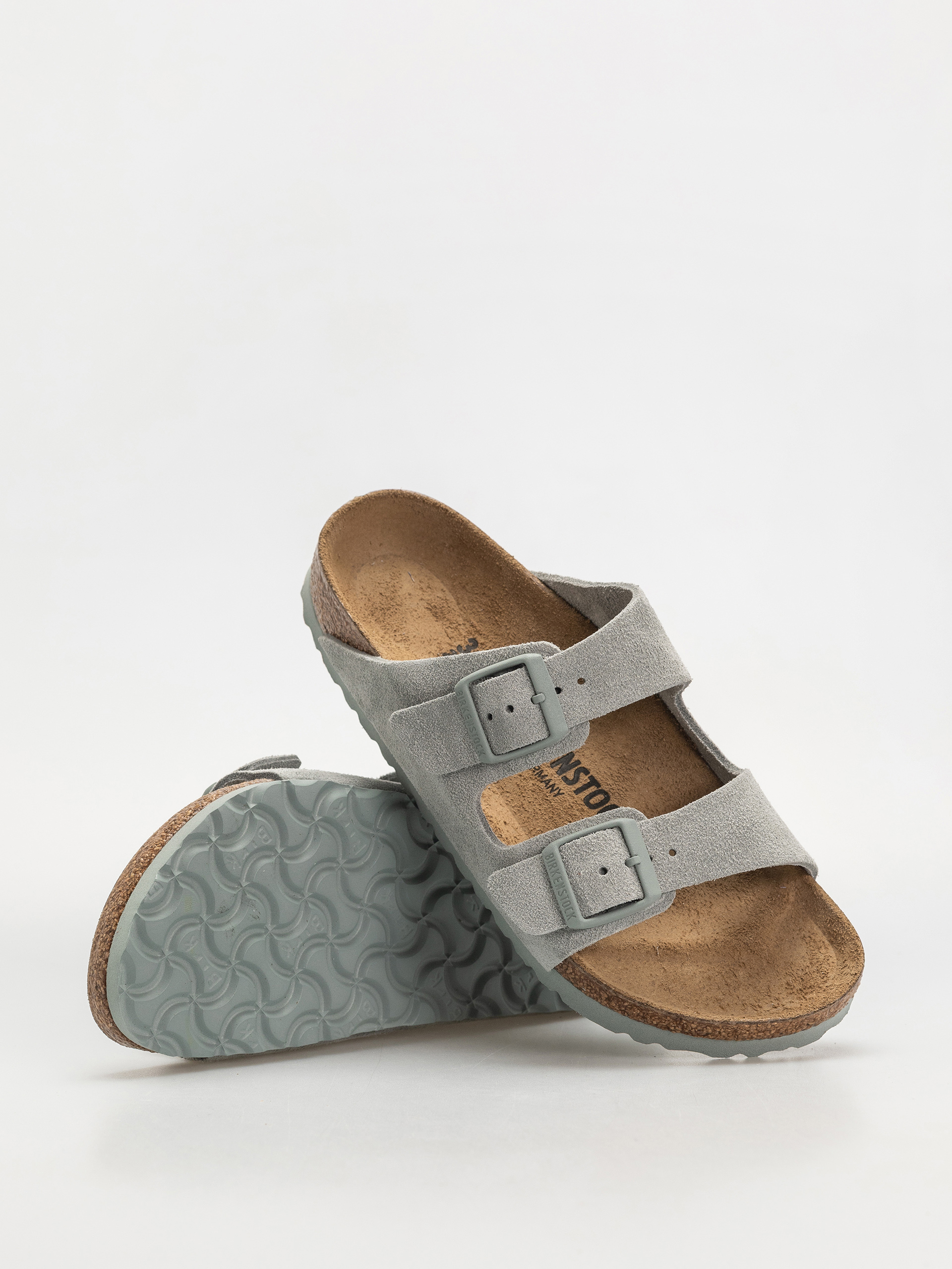 Klapki Birkenstock Arizona Suede Leather Narrow Wmn (pure sage)