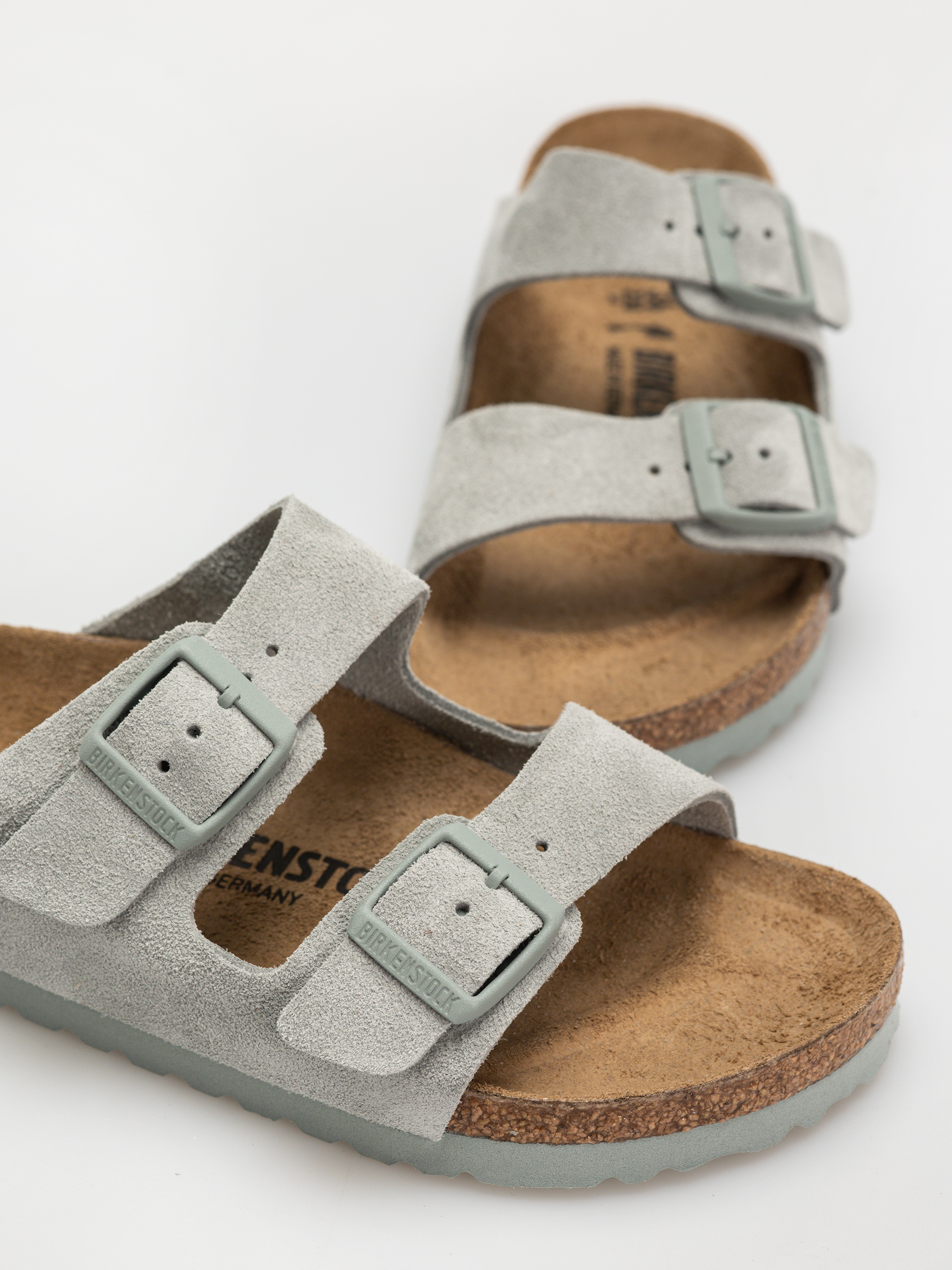 Klapki Birkenstock Arizona Suede Leather Narrow Wmn (pure sage)