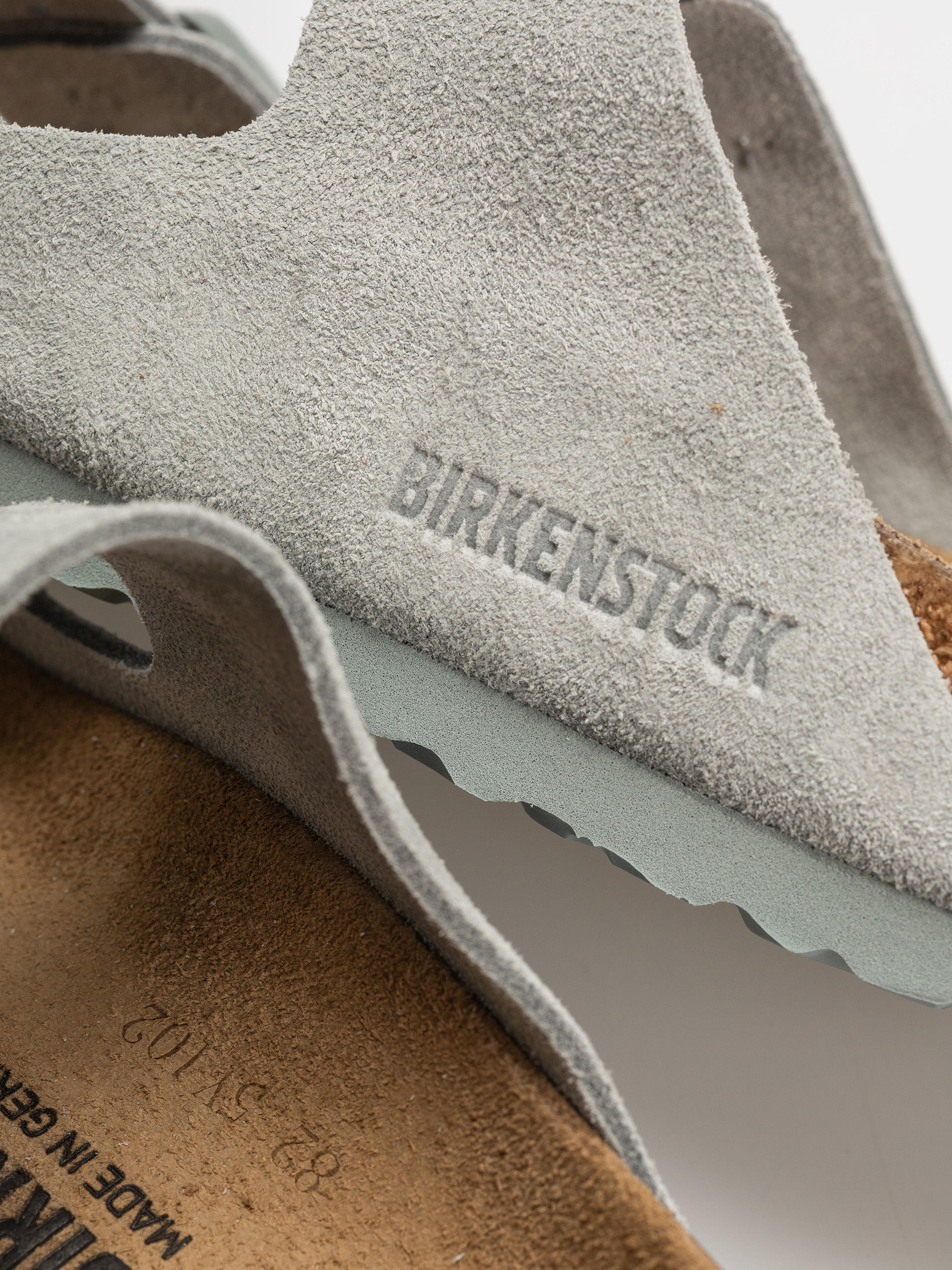 Klapki Birkenstock Arizona Suede Leather Narrow Wmn (pure sage)
