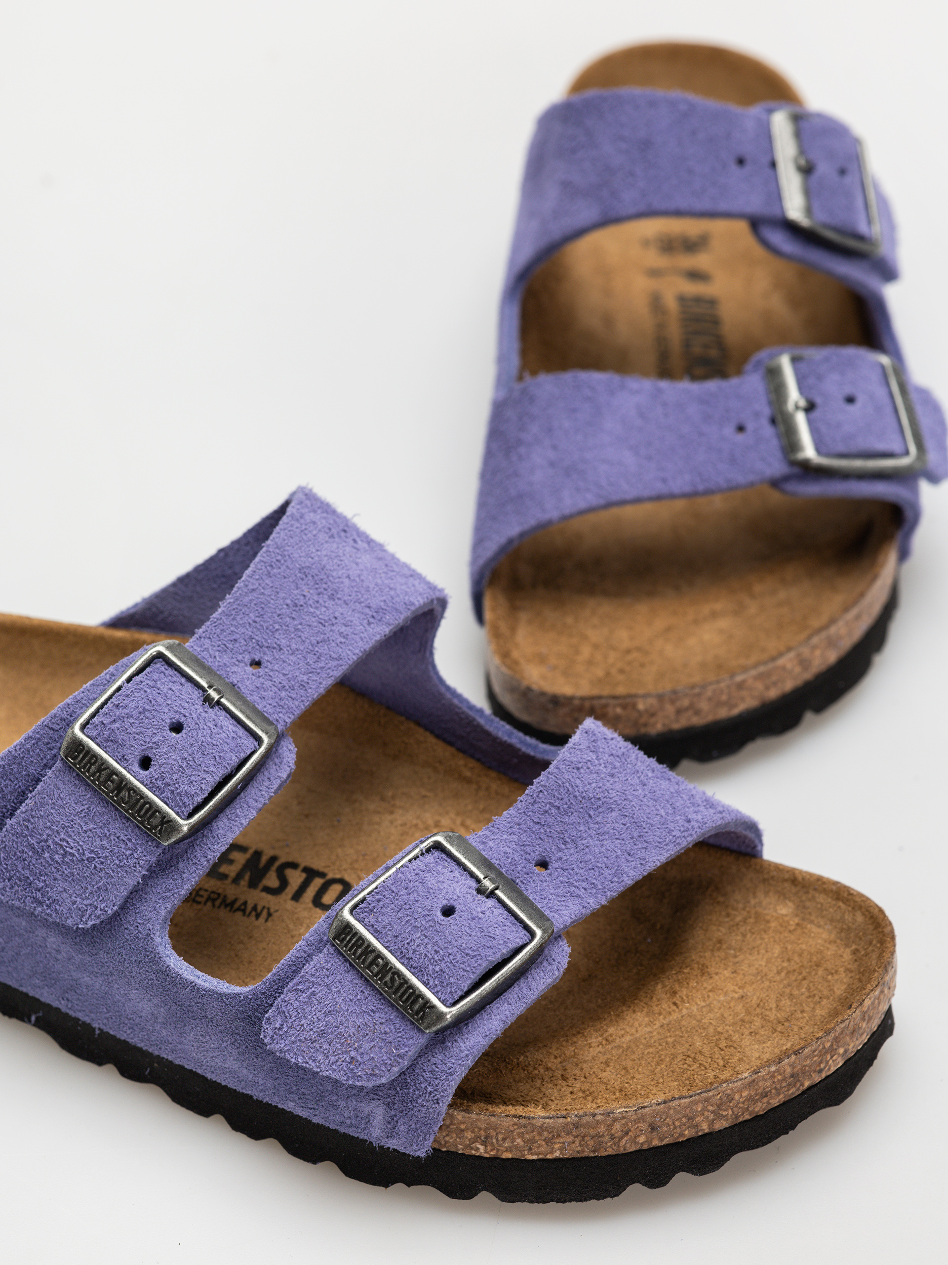 Klapki Birkenstock Arizona Suede Leather Narrow Wmn (purple dusk)