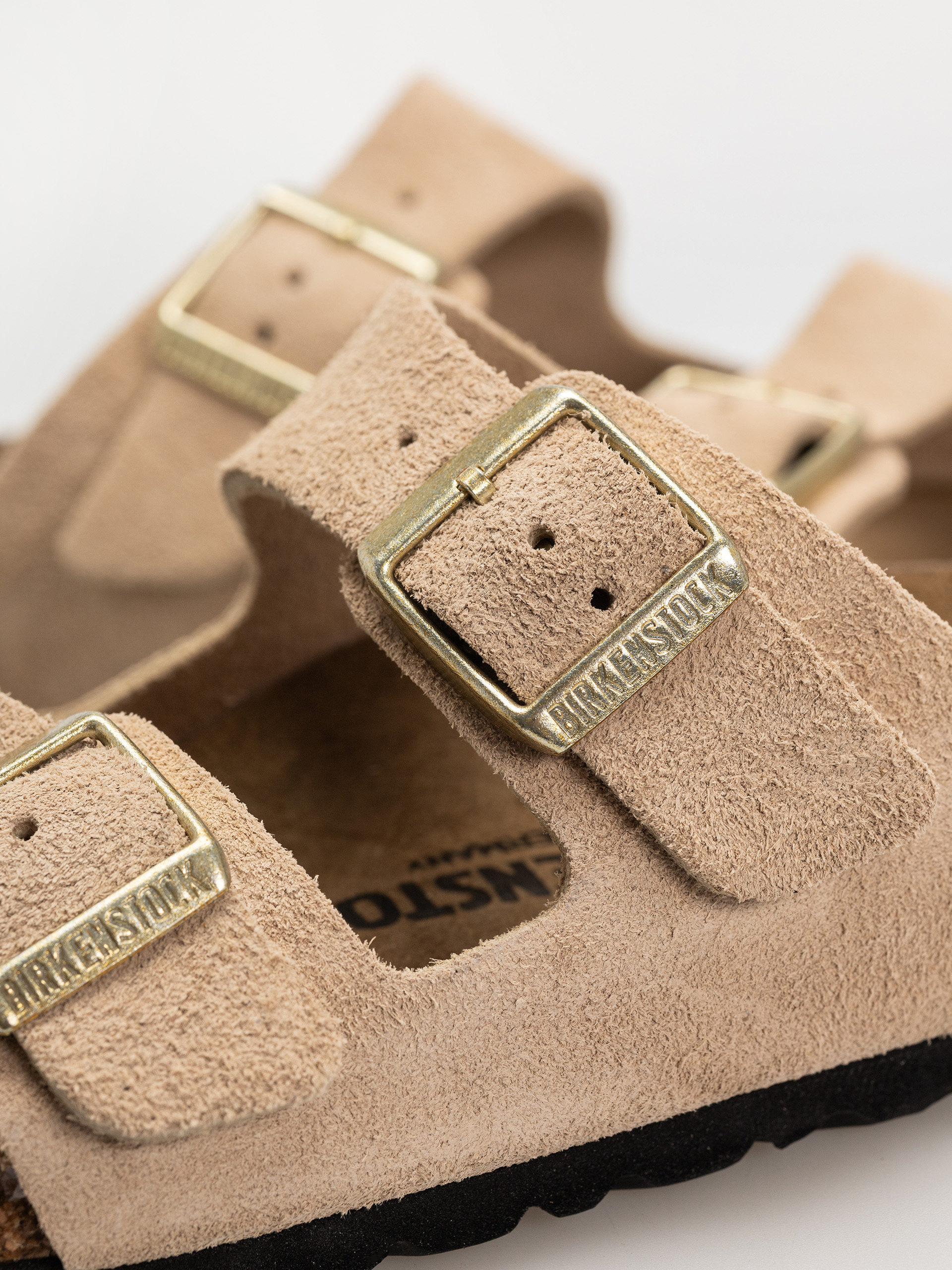 Klapki Birkenstock Arizona Suede Leather Narrow Wmn (sandcastle)