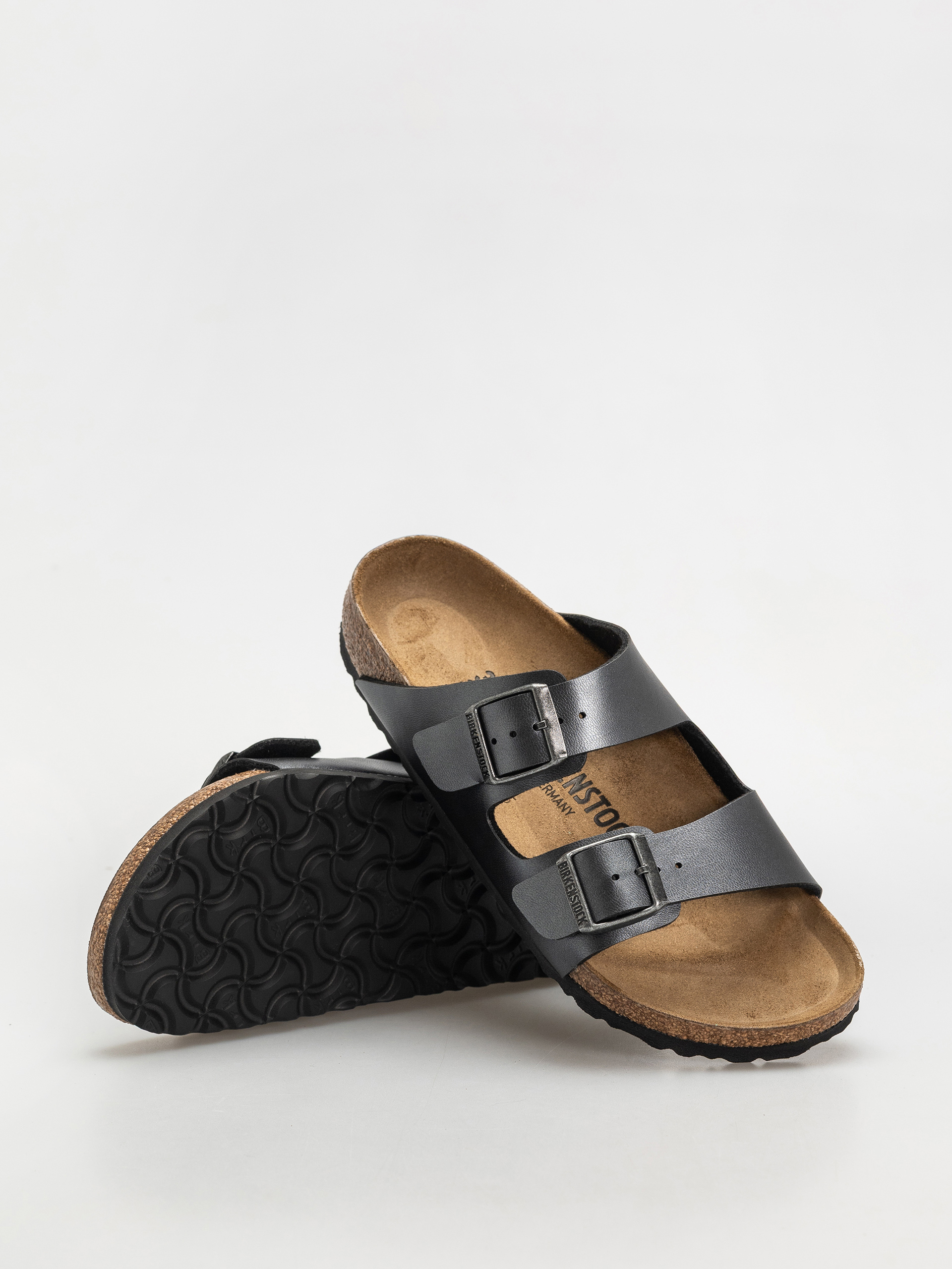 Klapki Birkenstock Arizona Birko Flor Metallic Narrow Wmn (metallic black)