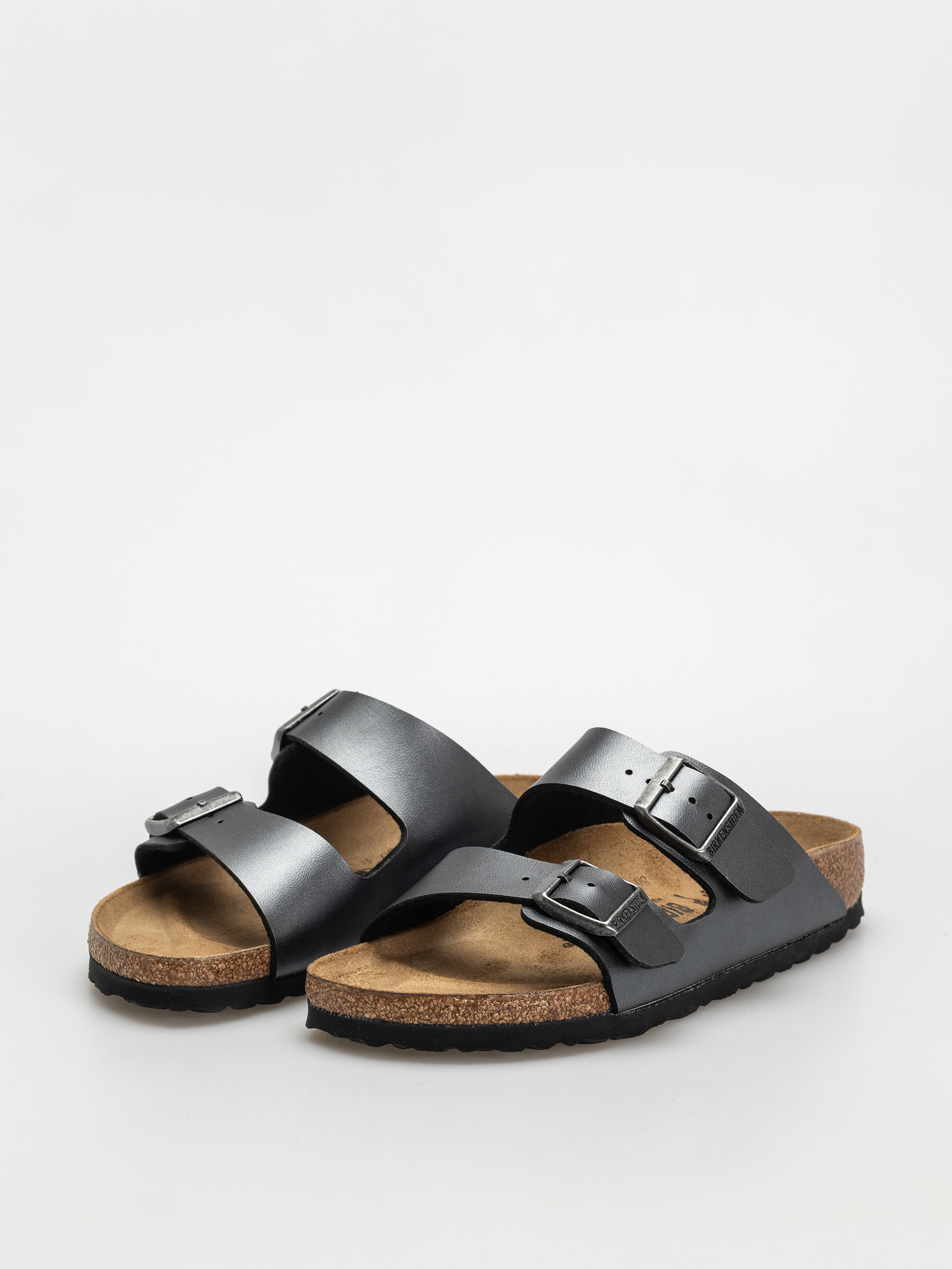Klapki Birkenstock Arizona Birko Flor Metallic Narrow Wmn (metallic black)