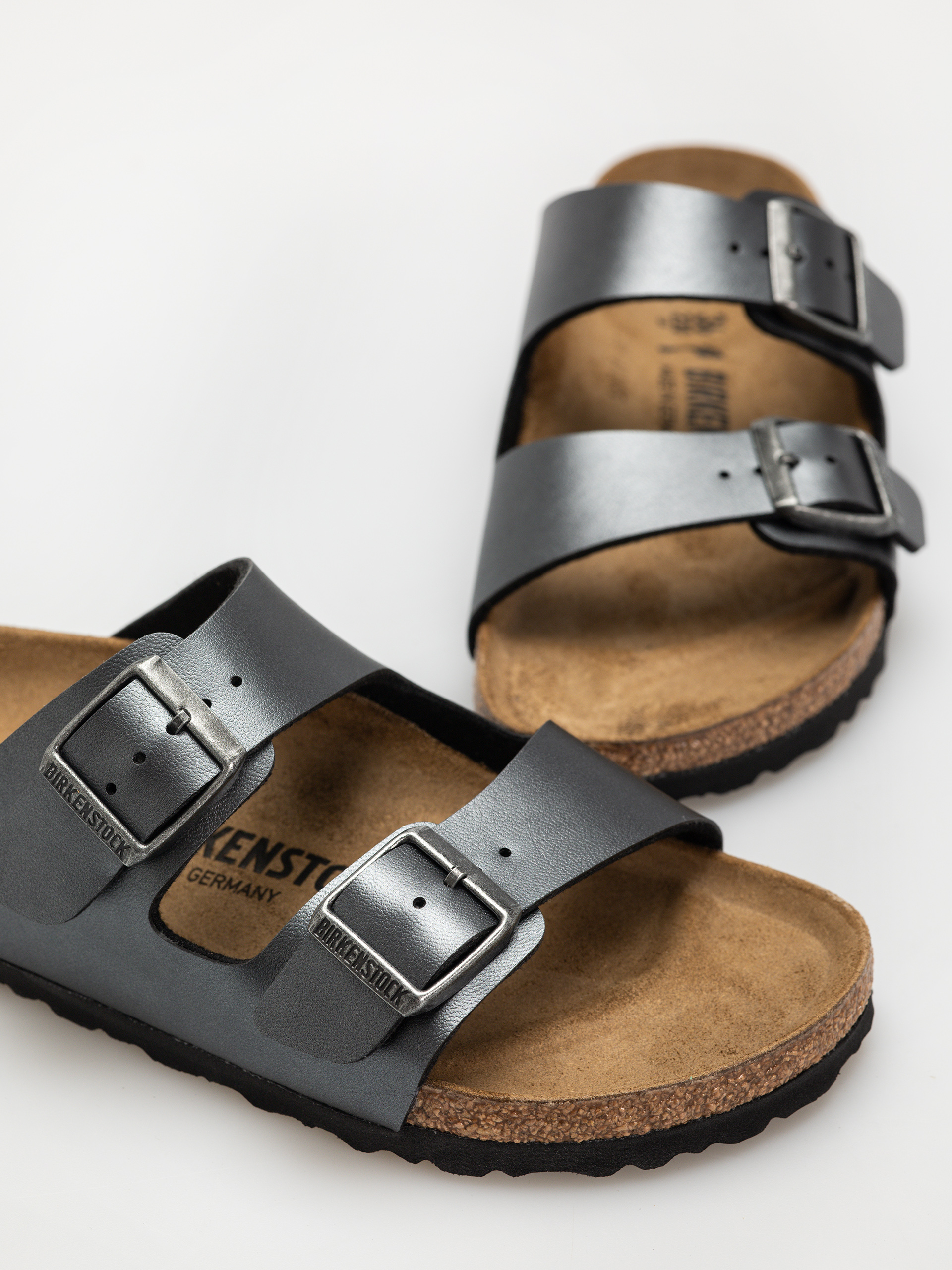 Klapki Birkenstock Arizona Birko Flor Metallic Narrow Wmn (metallic black)