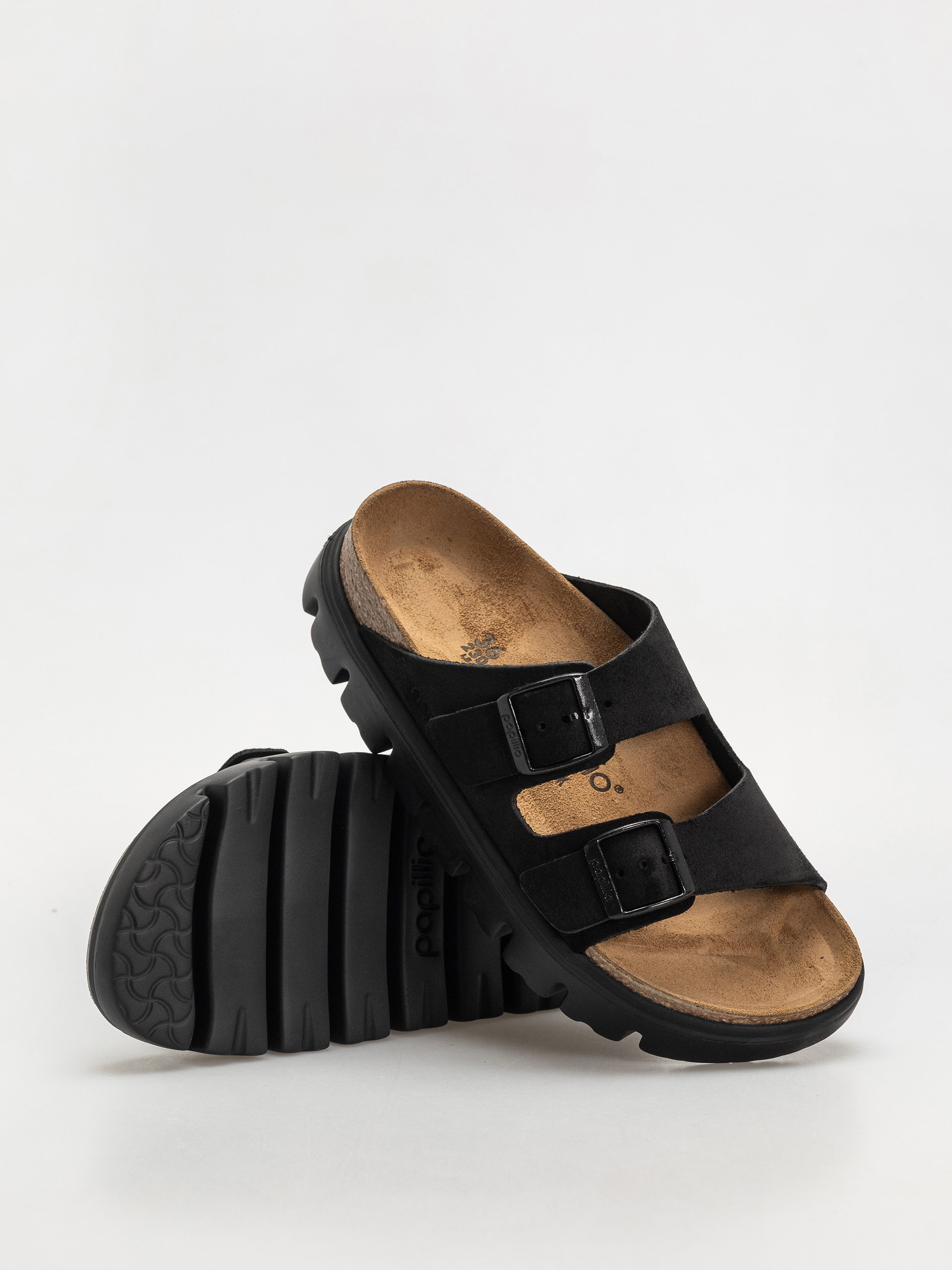 Klapki Birkenstock Arizona Chunky Suede Narrow Wmn (black/black)