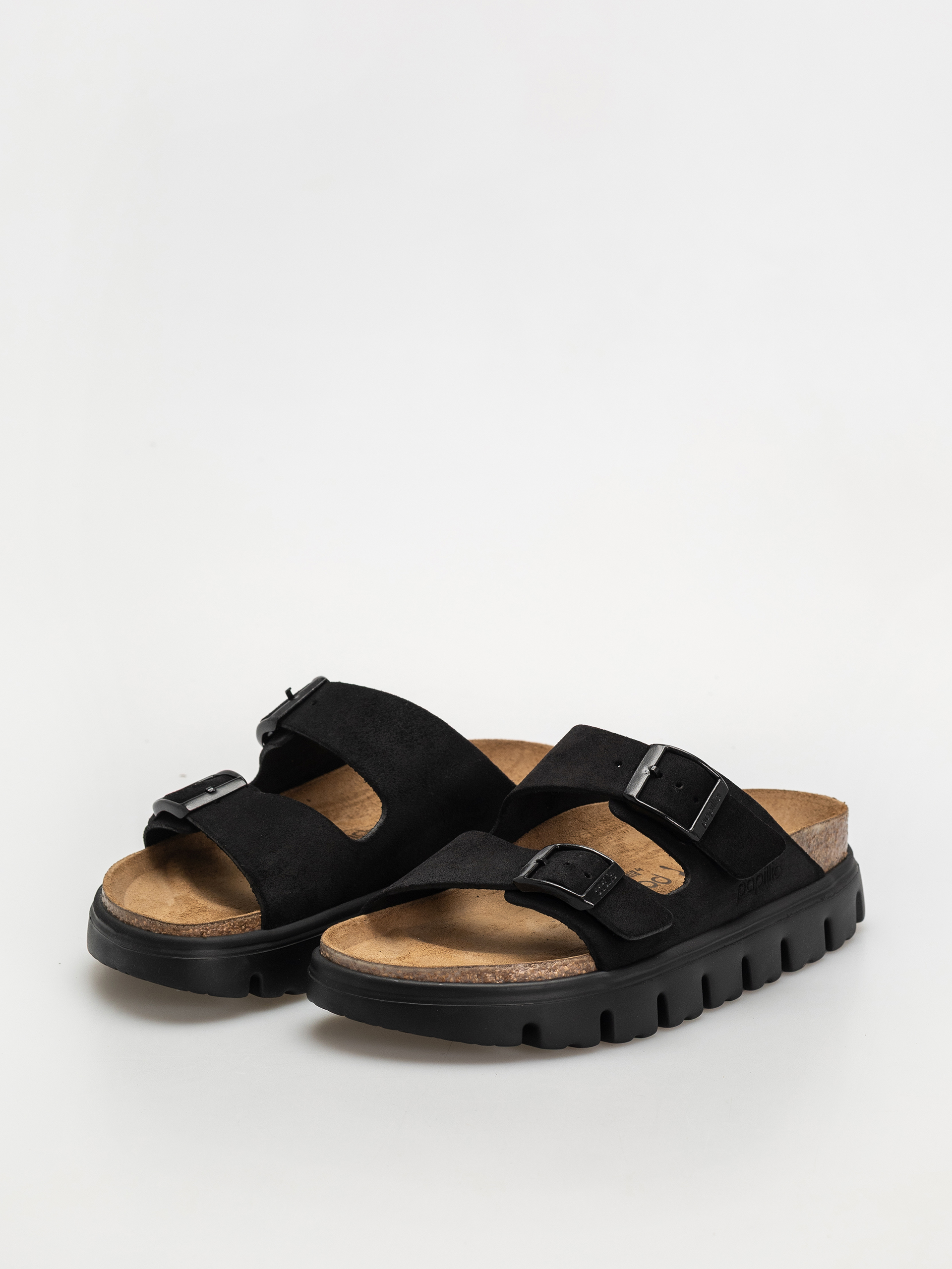 Klapki Birkenstock Arizona Chunky Suede Narrow Wmn (black/black)