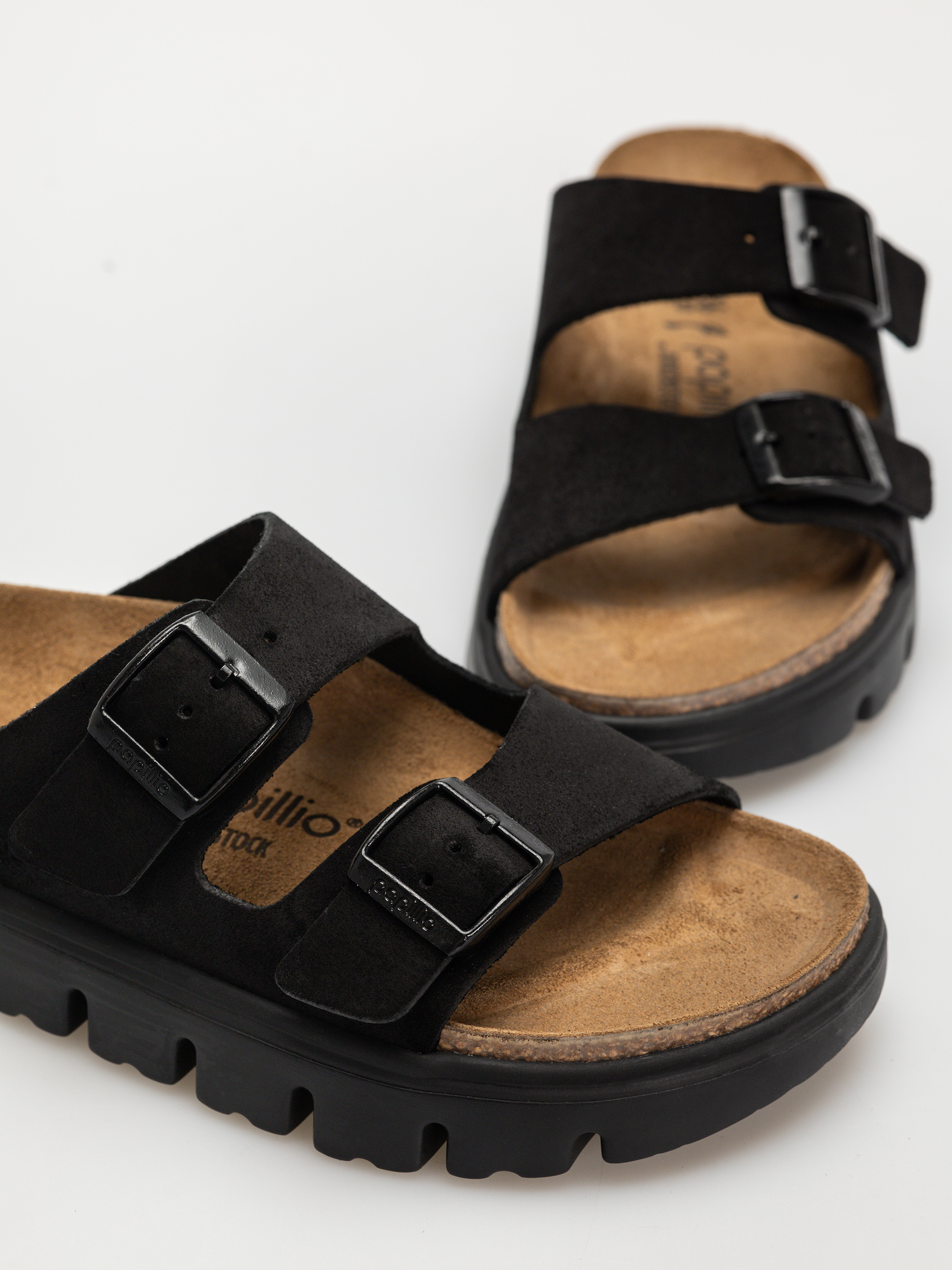 Klapki Birkenstock Arizona Chunky Suede Narrow Wmn (black/black)