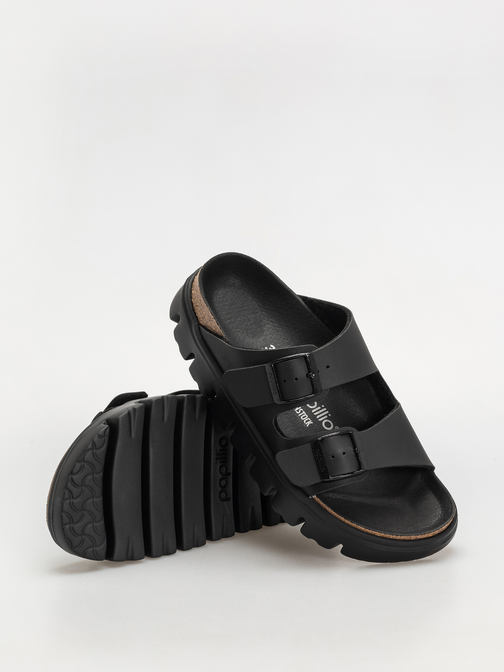 Klapki Birkenstock Arizona Chunky Briko Flor Narrow Wmn (black/black)