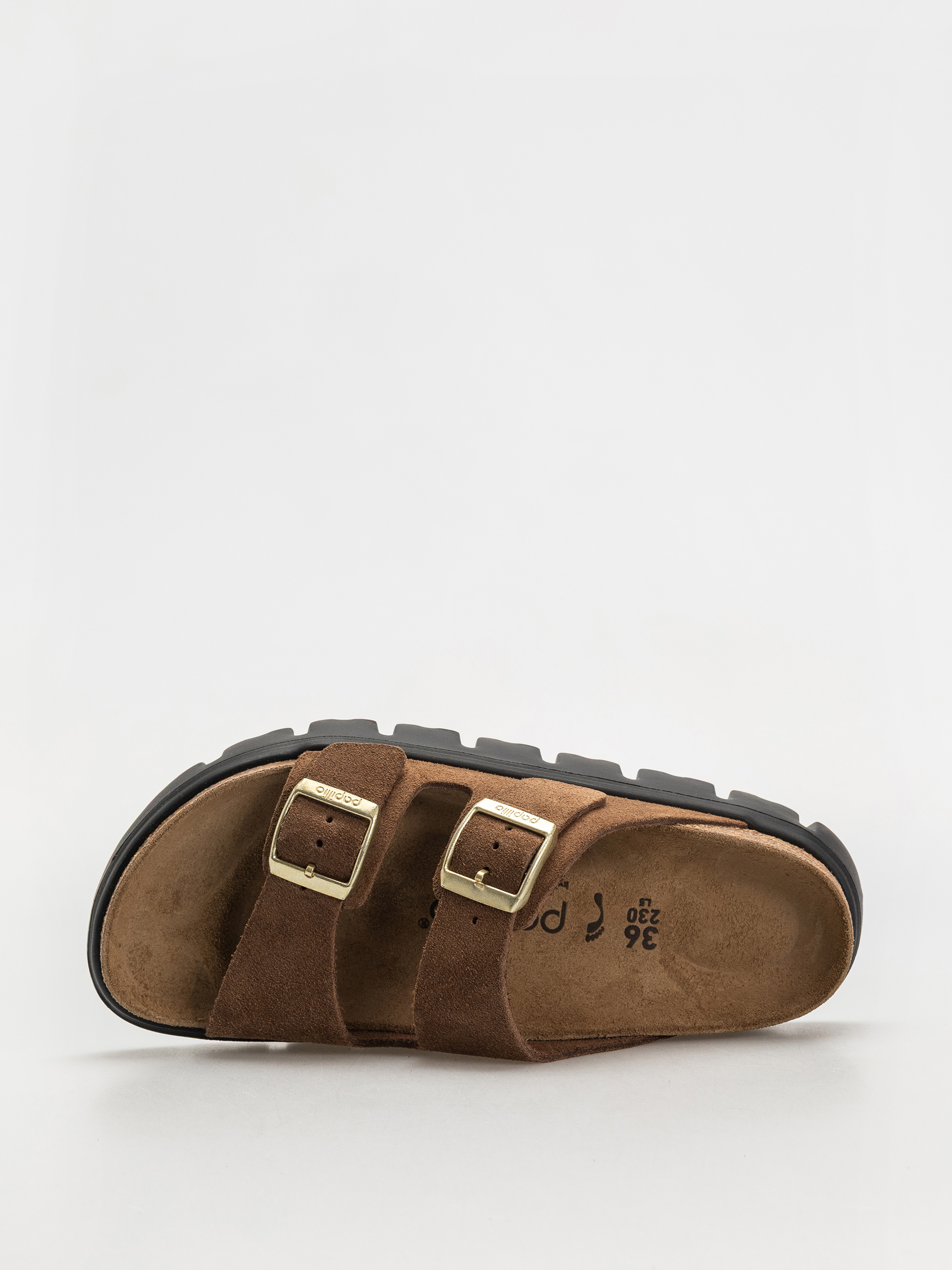 Klapki Birkenstock Arizona Chunky Suede Narrow Wmn (dark tea/black)