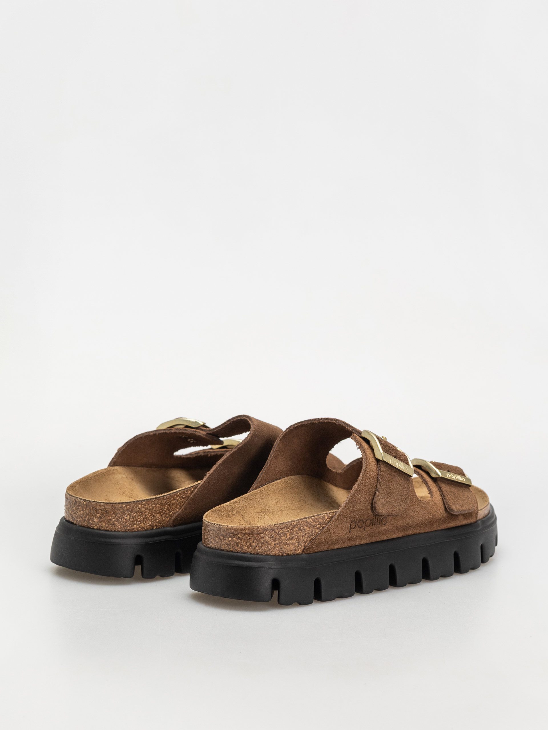 Klapki Birkenstock Arizona Chunky Suede Narrow Wmn (dark tea/black)