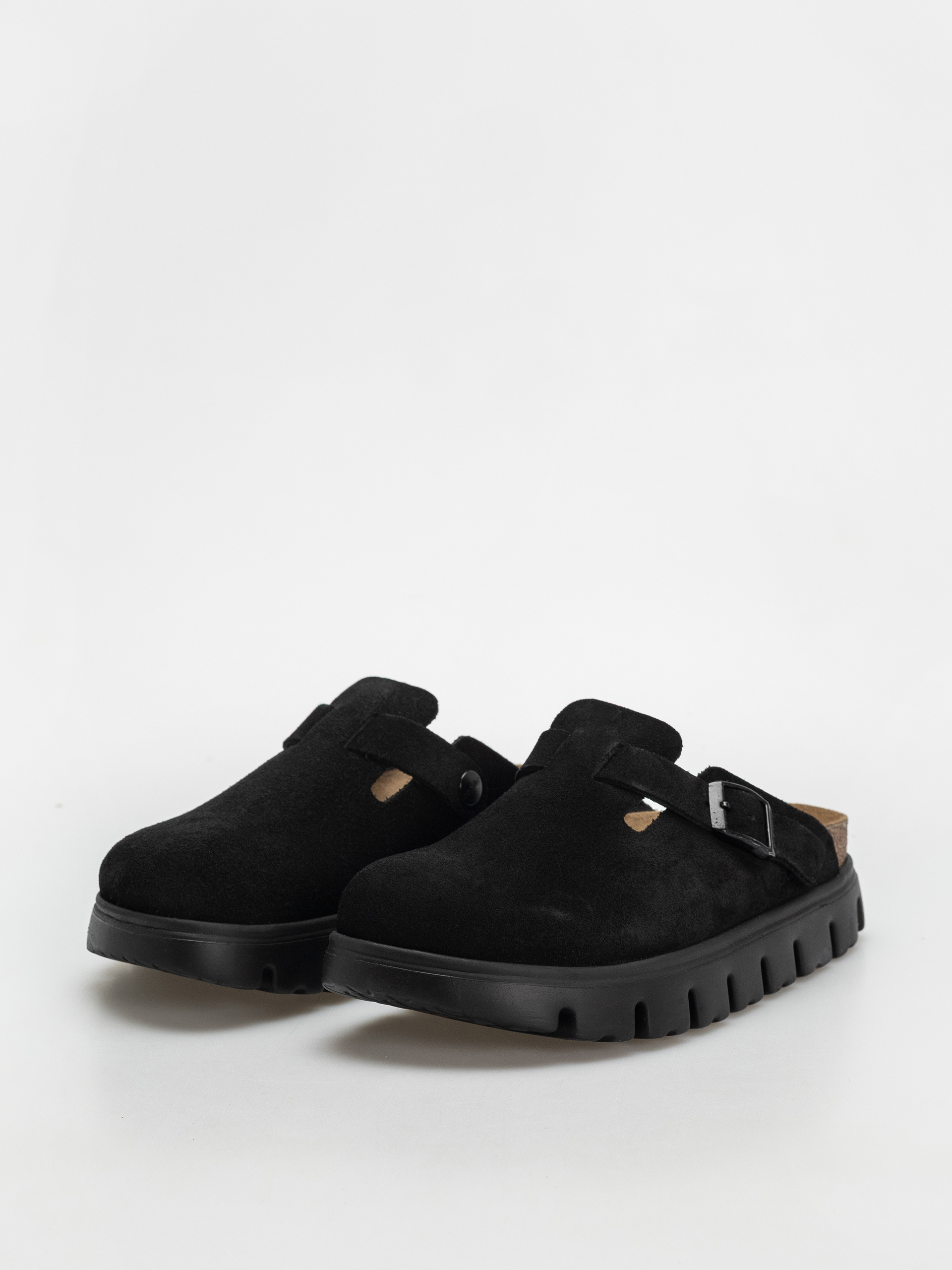 Klapki Birkenstock Boston Chunky Suede Narrow Wmn (black/black)