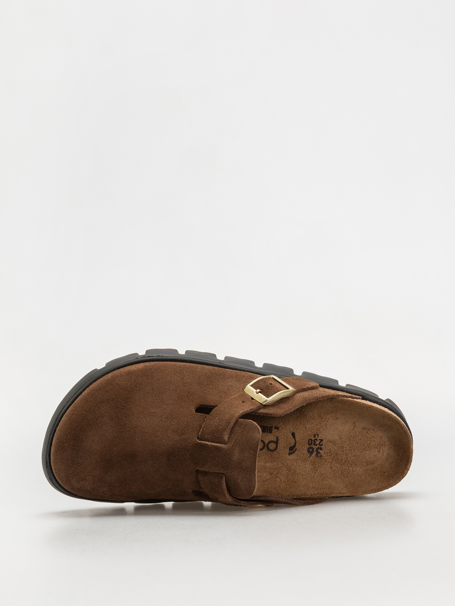 Klapki Birkenstock Boston Chunky Suede Narrow Wmn (dark tea/black)