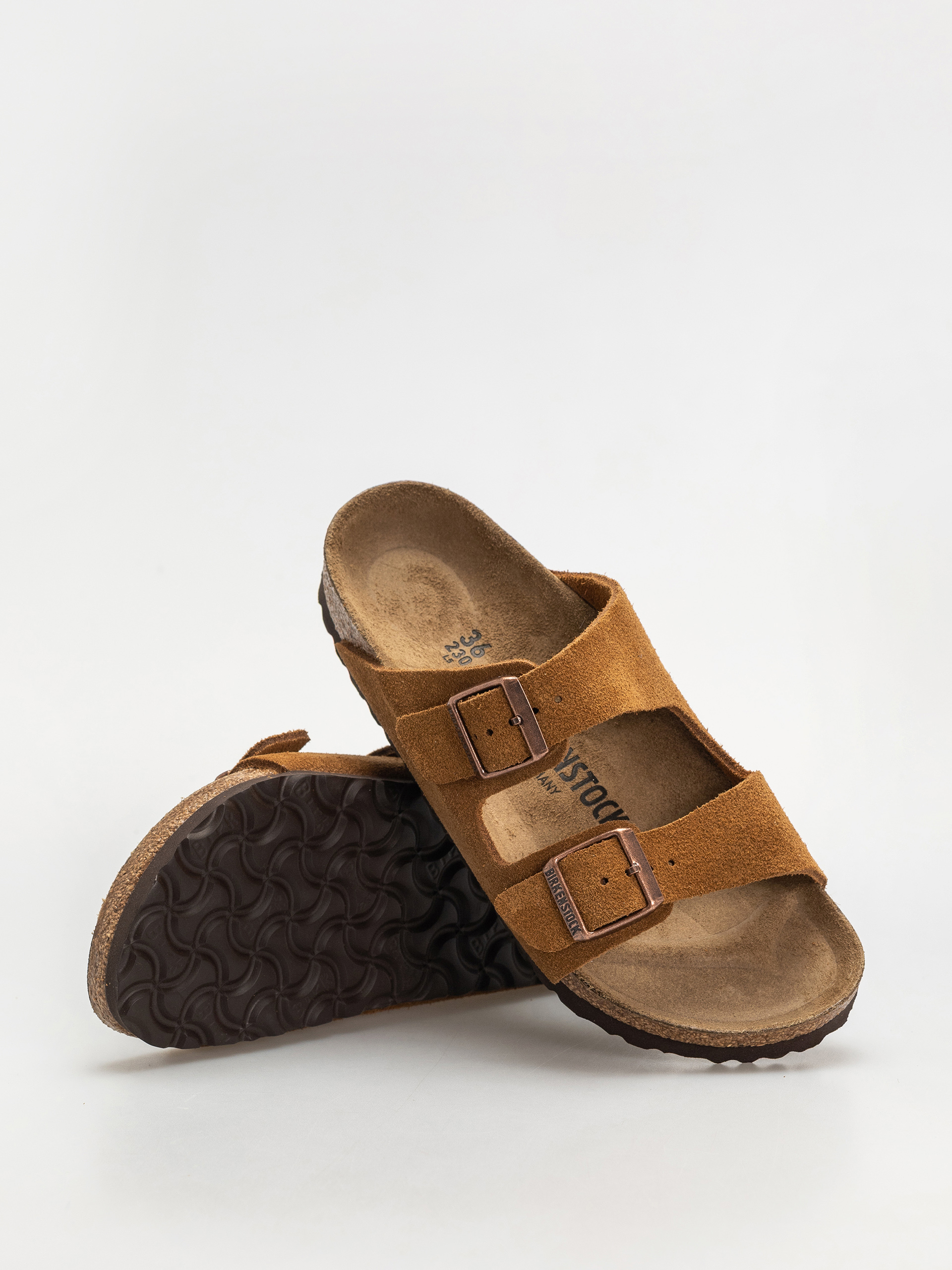 Klapki Birkenstock Arizona Suede Leather Narrow Wmn (mink)