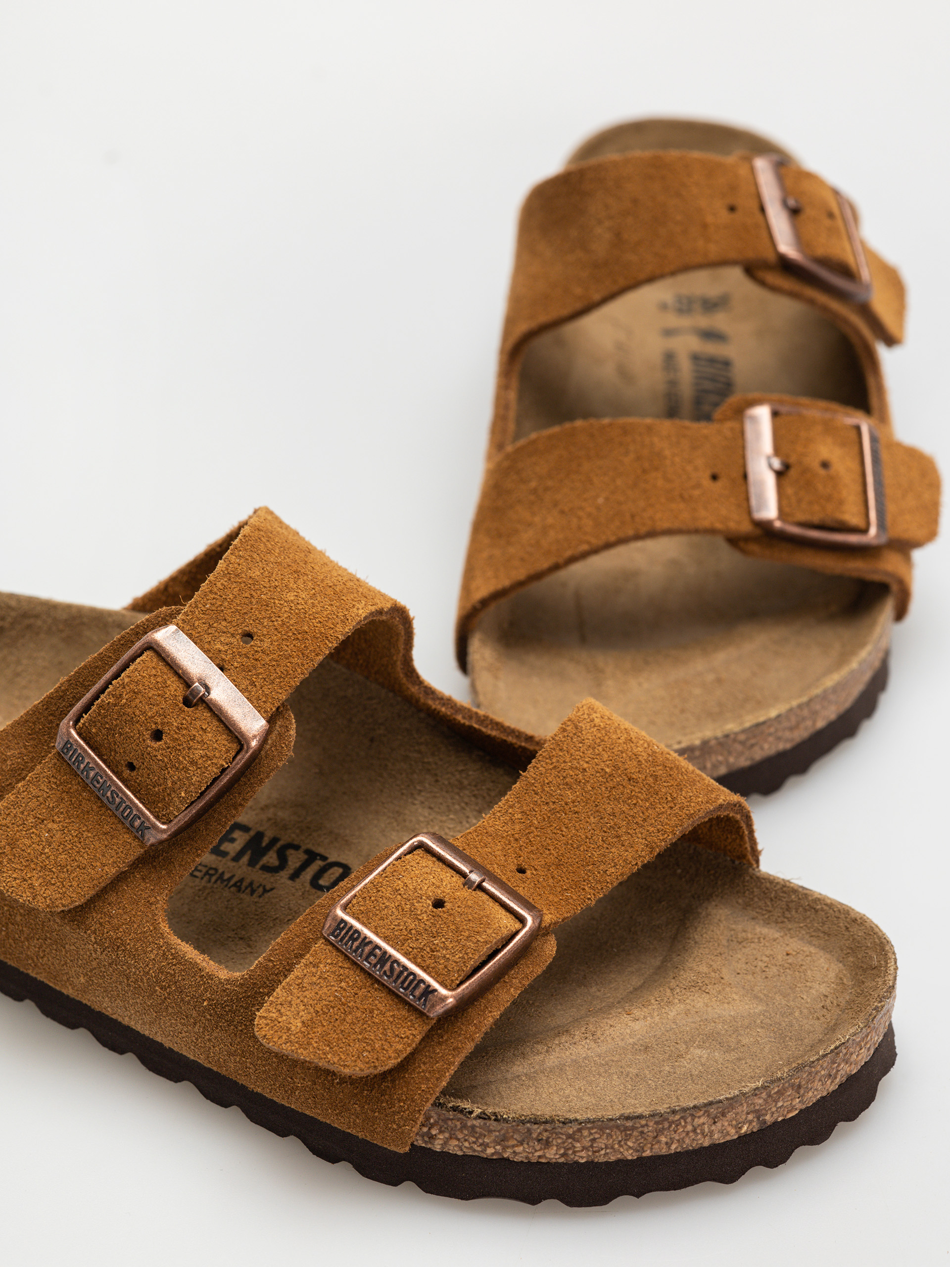 Klapki Birkenstock Arizona Suede Leather Narrow Wmn (mink)