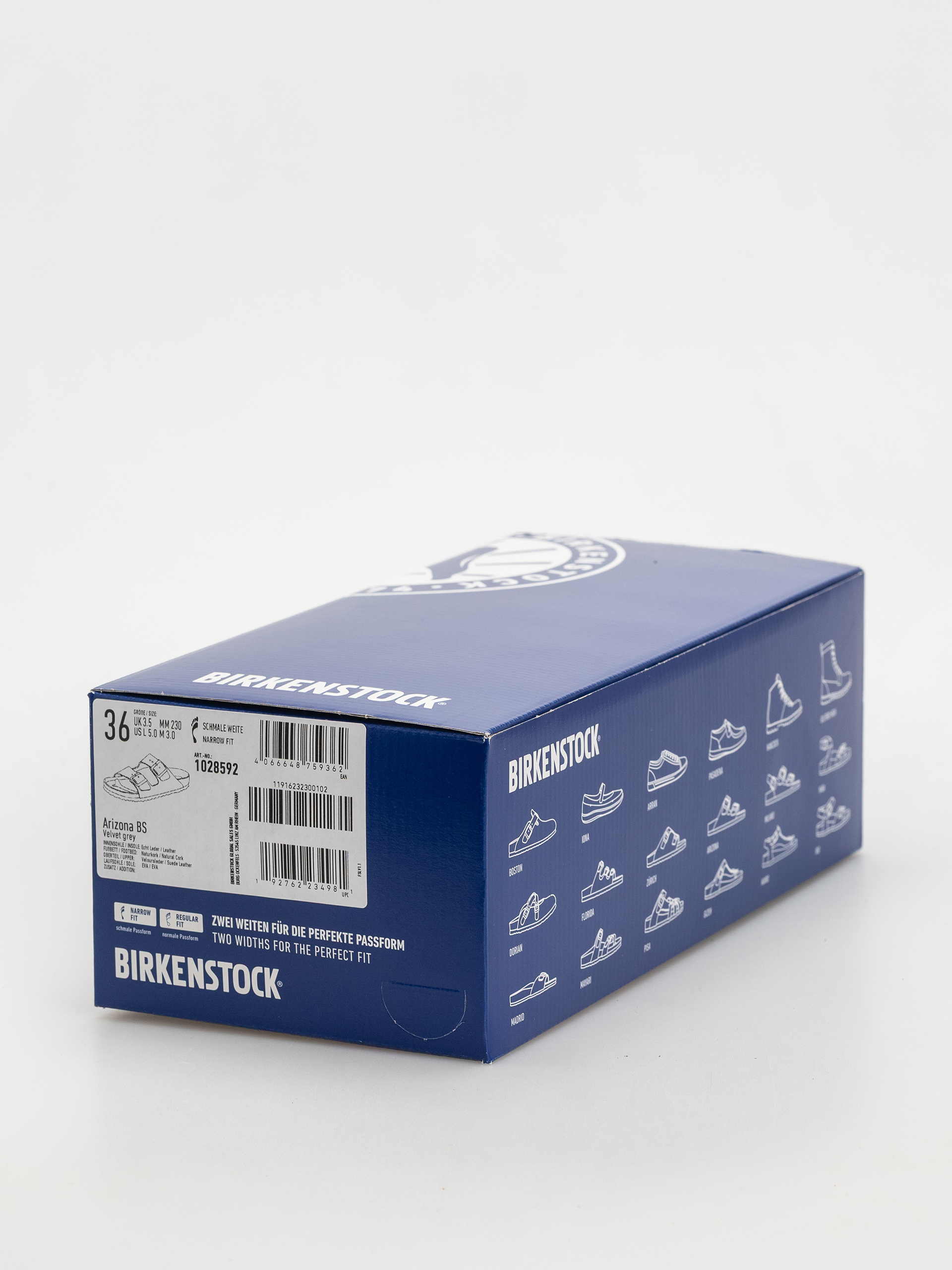 Klapki Birkenstock Arizona Suede Leather Narrow Wmn (velvet grey)