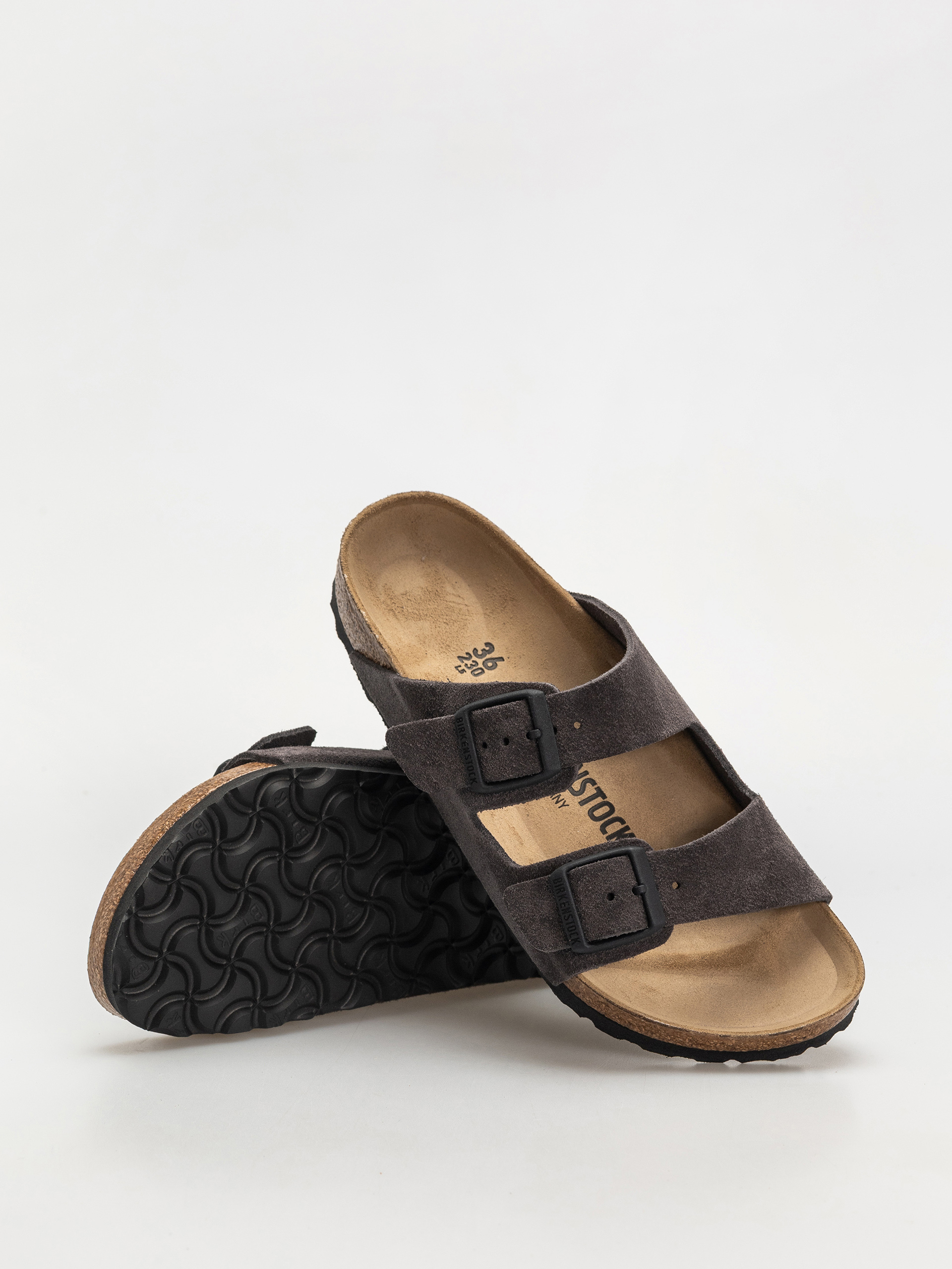 Klapki Birkenstock Arizona Suede Leather Narrow Wmn (velvet grey)