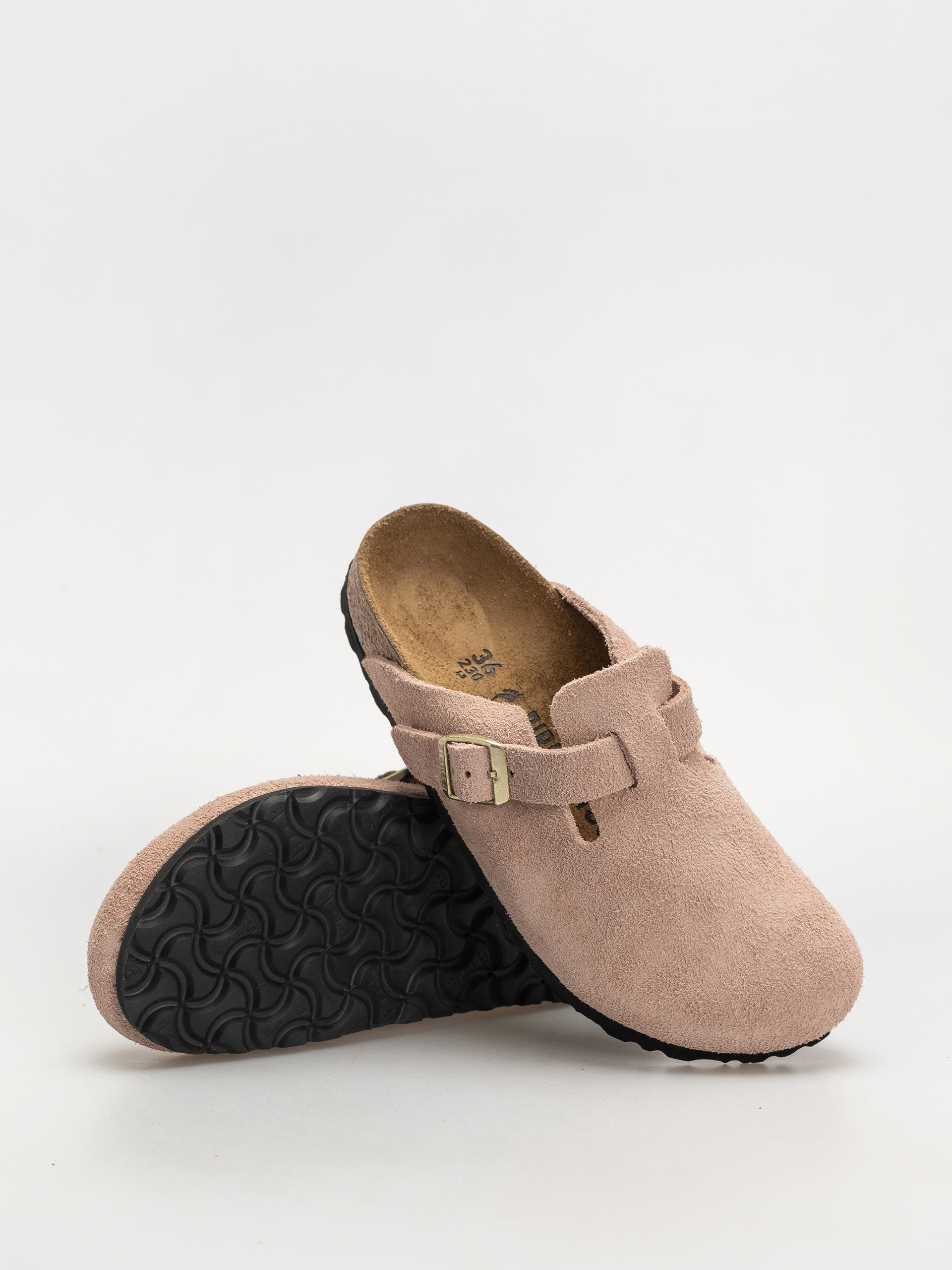 Klapki Birkenstock Boston Suede Leather Narrow Wmn (light rose)