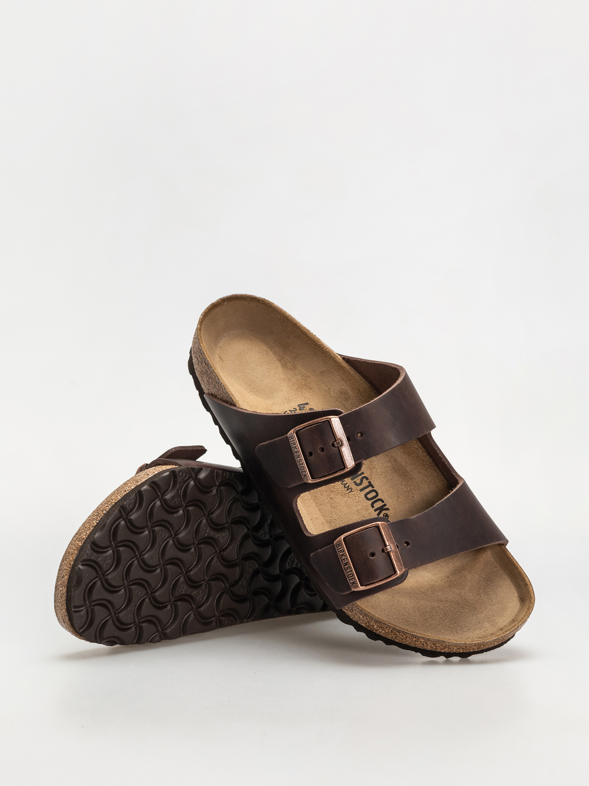 Klapki Birkenstock Arizona Oiled Leather Regular - brązowy (habana)
