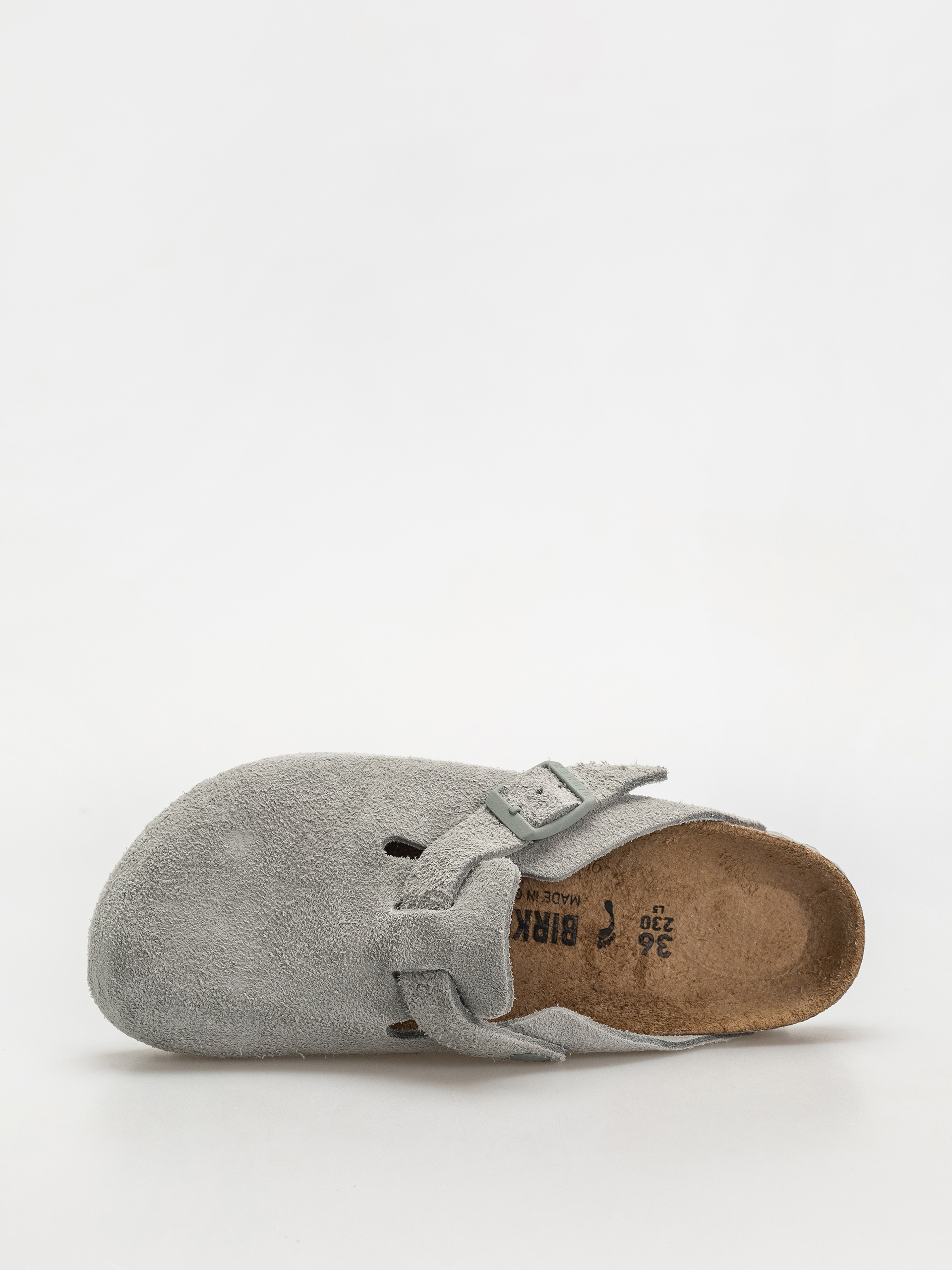 Klapki Birkenstock Boston Suede Leather Narrow Wmn (pure sage)