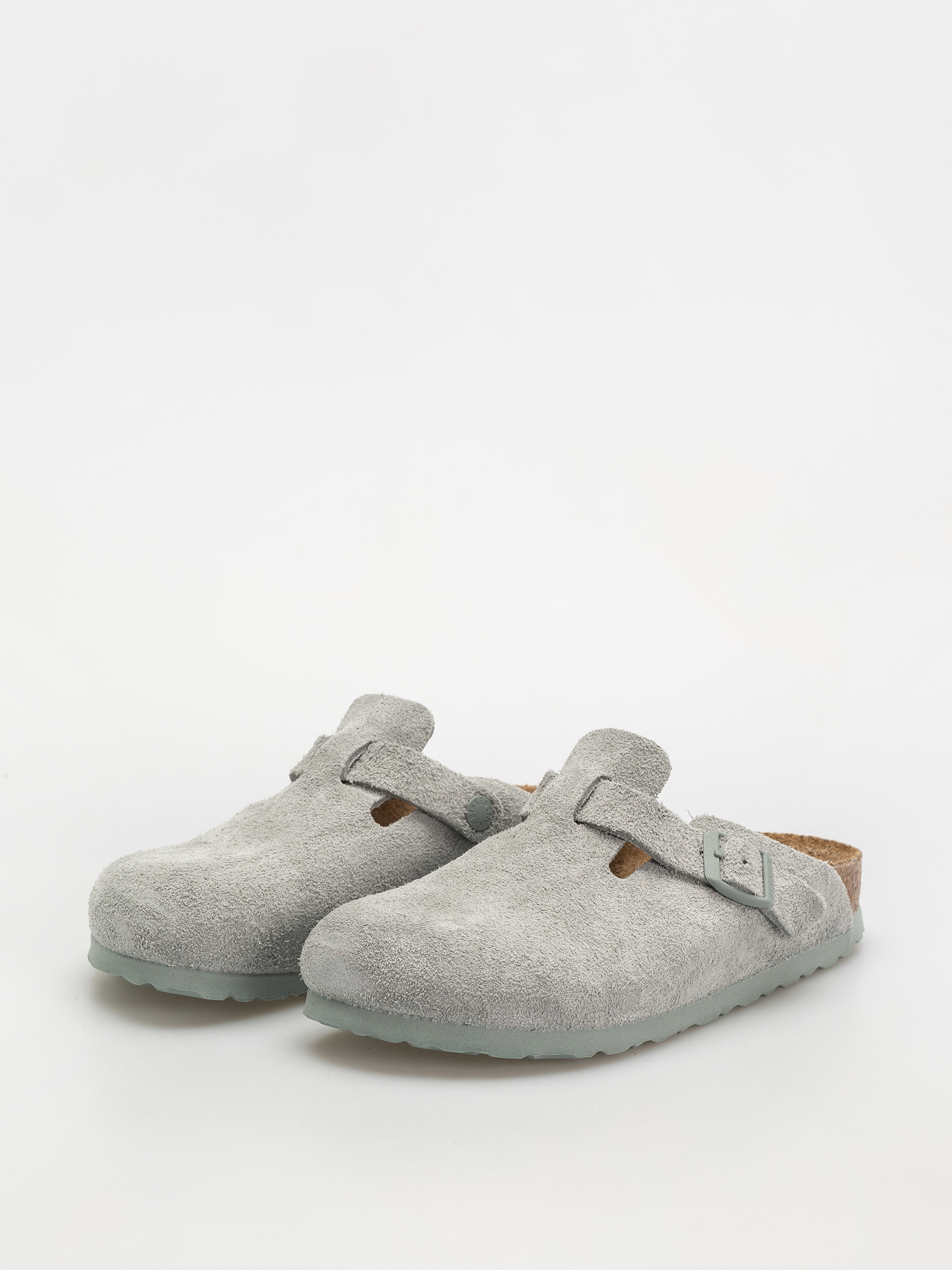 Klapki Birkenstock Boston Suede Leather Narrow Wmn (pure sage)