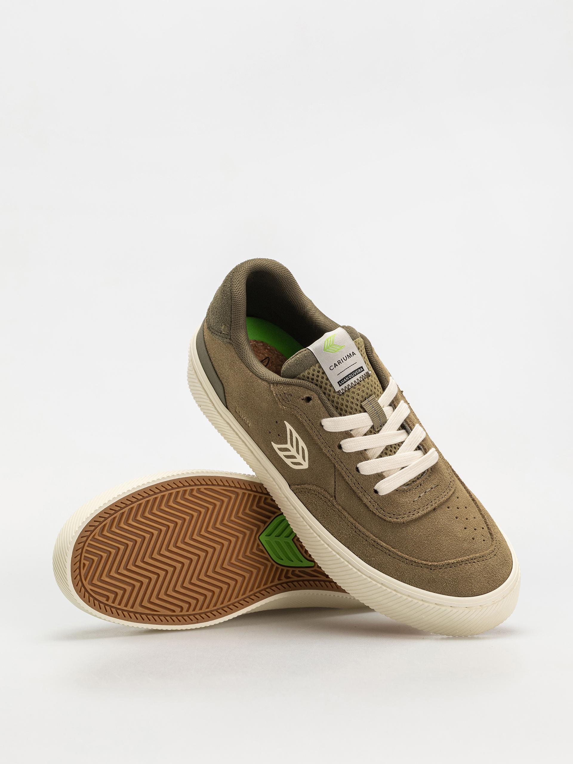 Buty Cariuma Luan Pro Wmn (olive green suede ivory logo burnt olive)