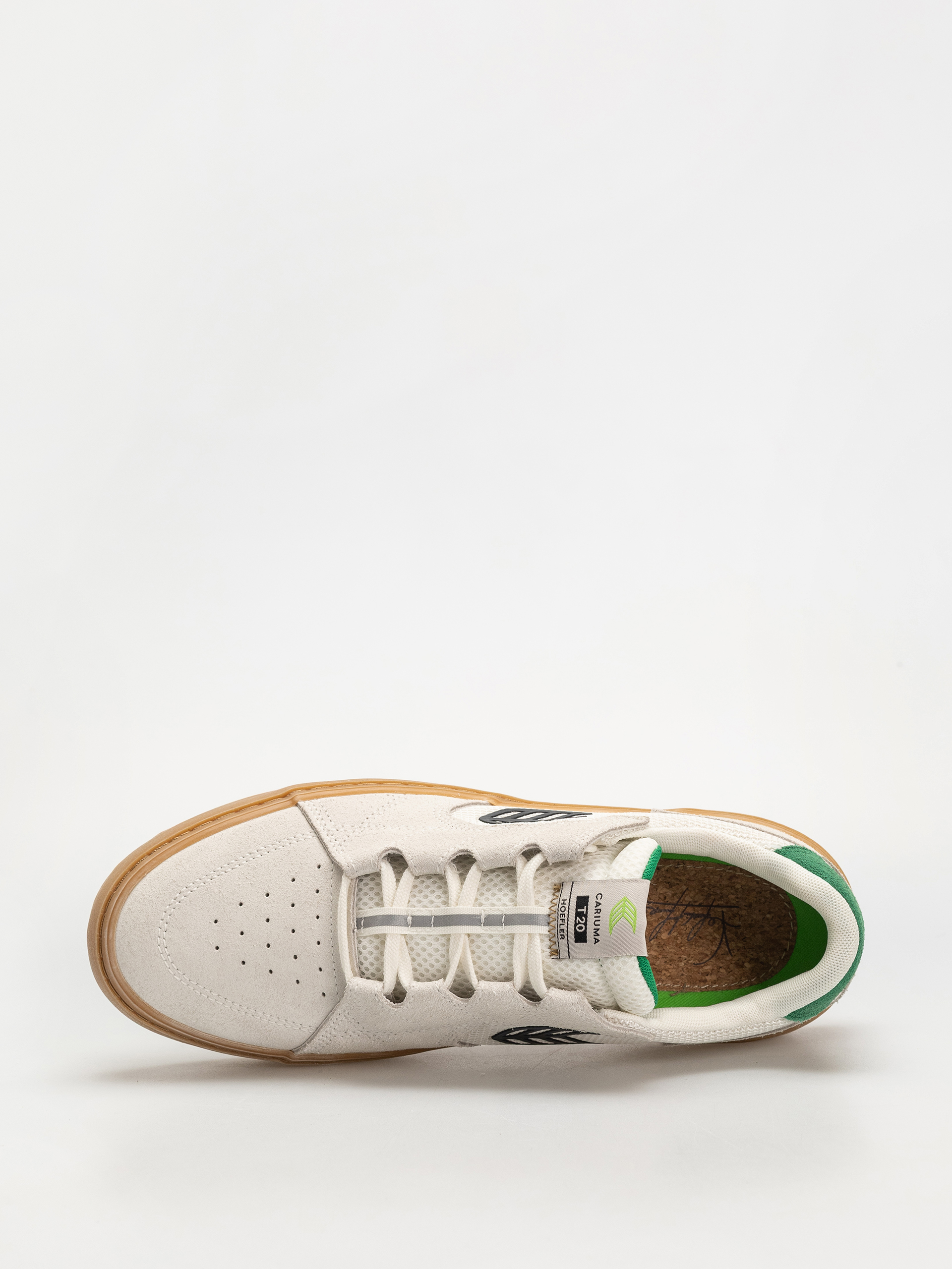 Buty Cariuma T20 Pro (gum smoke white suede and mesh black logo green)