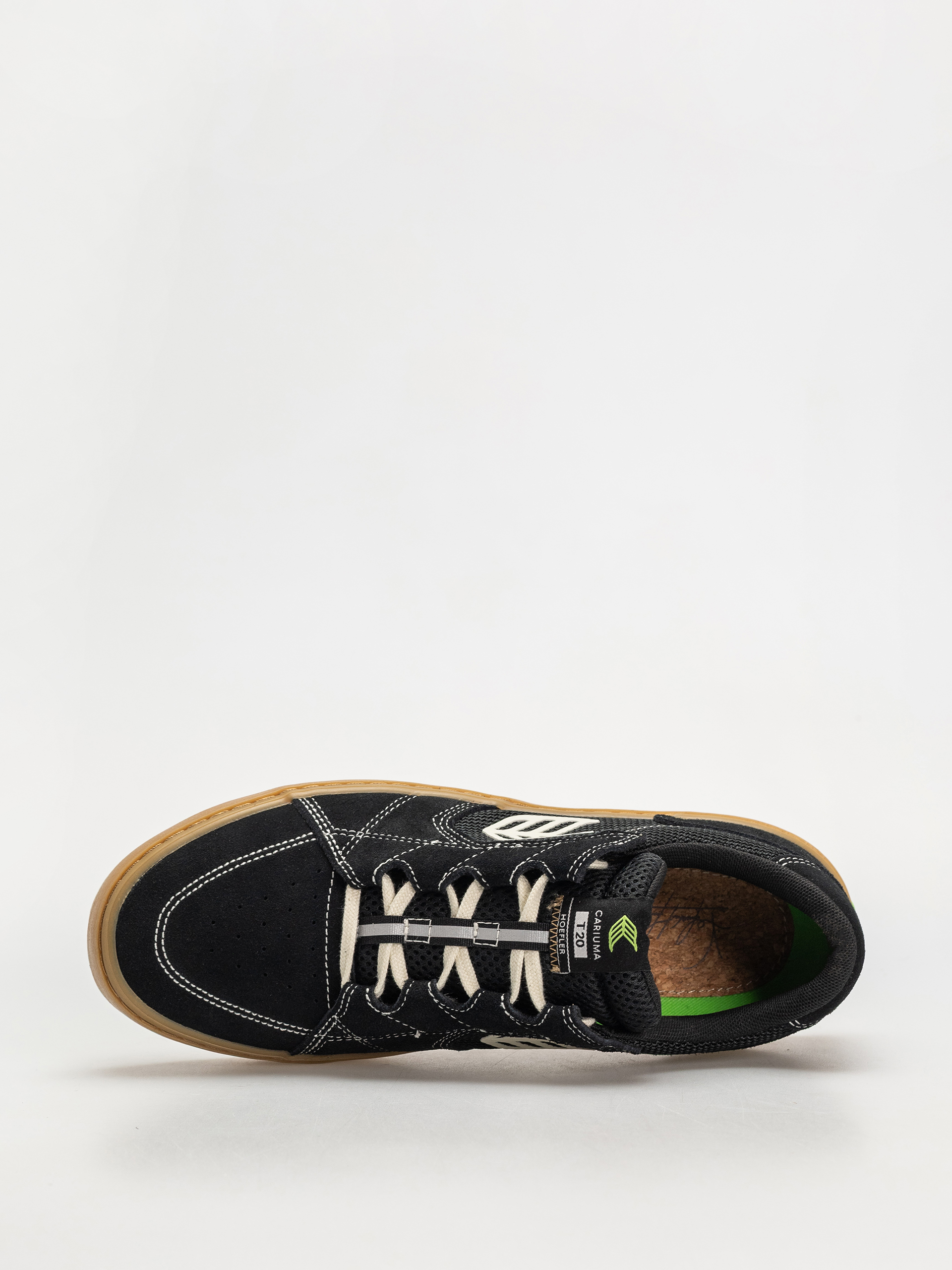 Buty Cariuma T20 Pro (gum black suede and mesh ivory logo contrast thread)