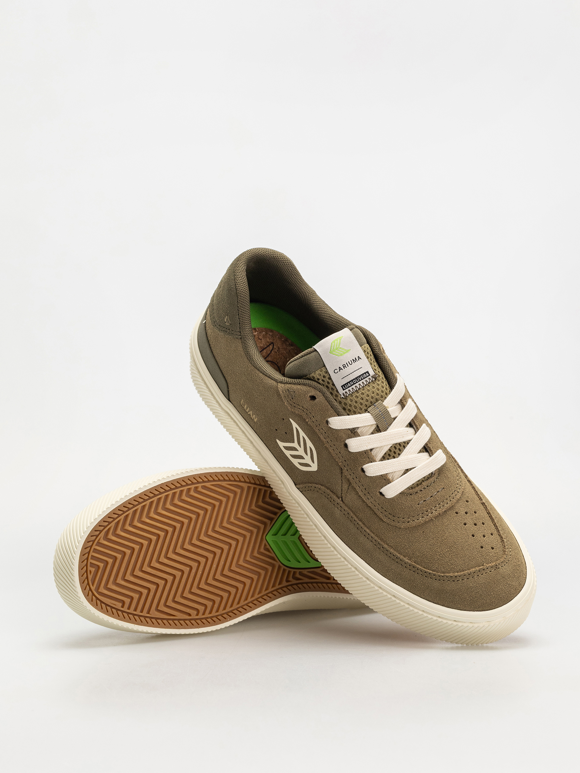 Buty Cariuma Luan Pro (olive green suede ivory logo burnt olive)