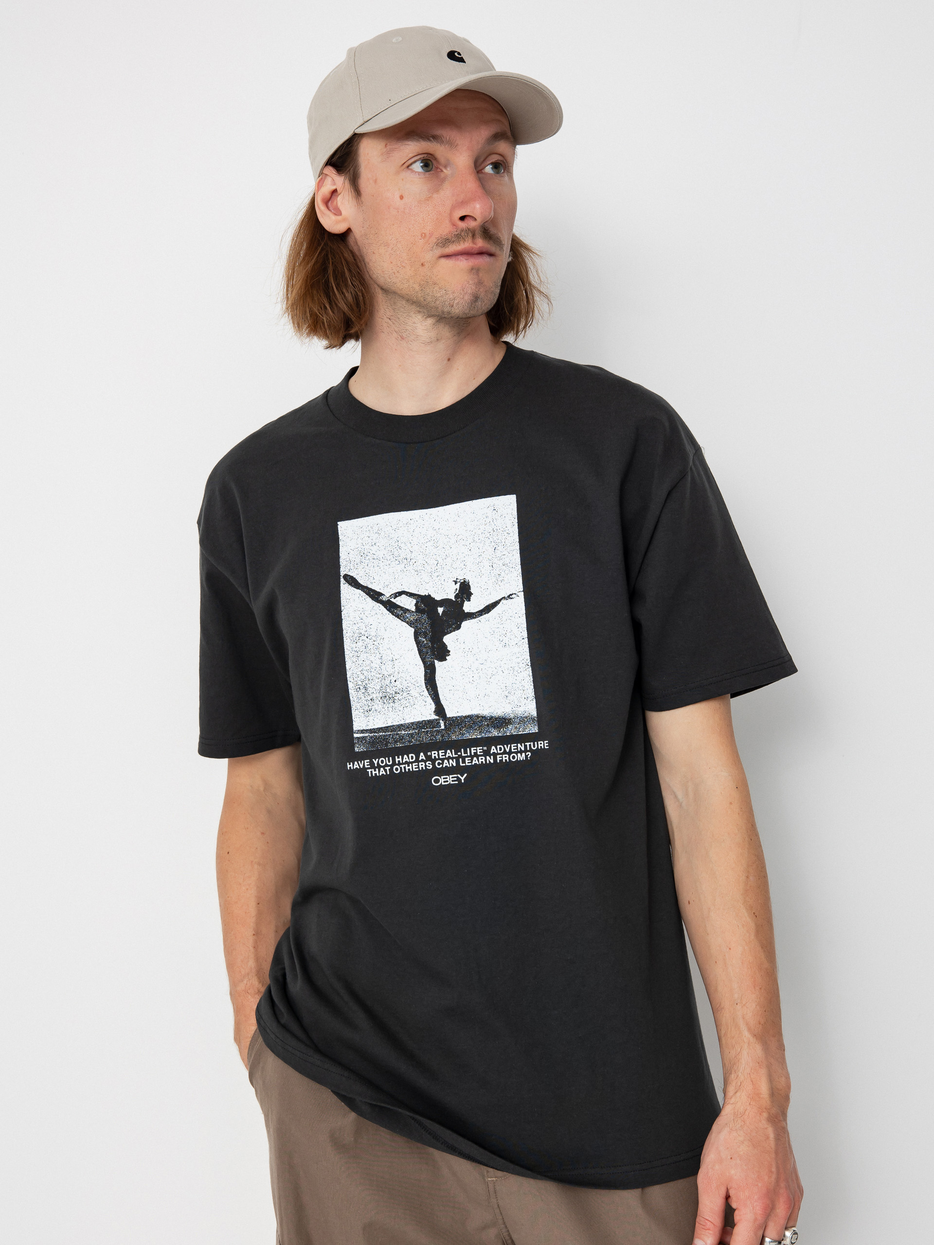 T-shirt OBEY Real Life (vintage black)