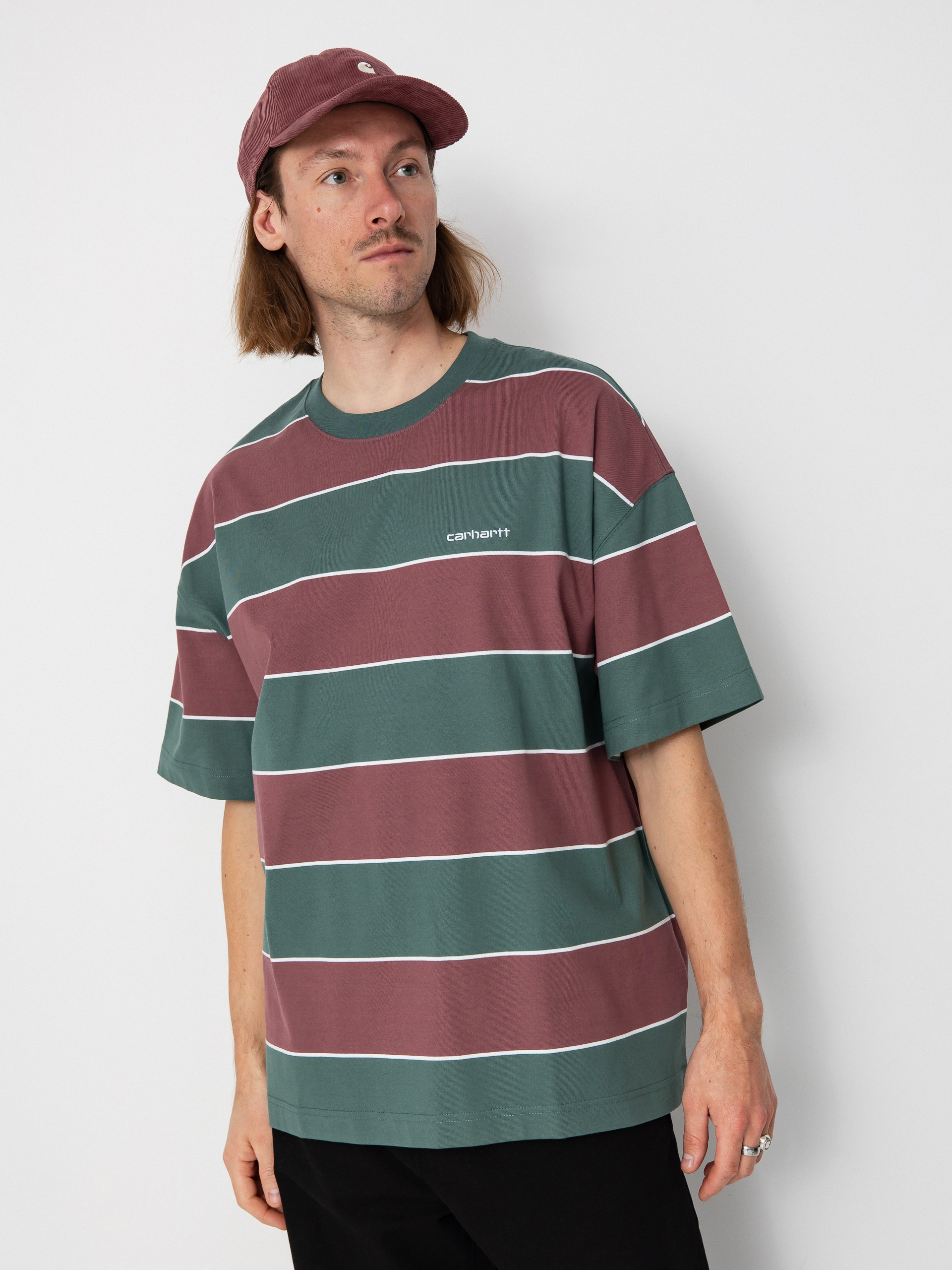 T-shirt Carhartt WIP Quinby (quinby stripe/silver pine)