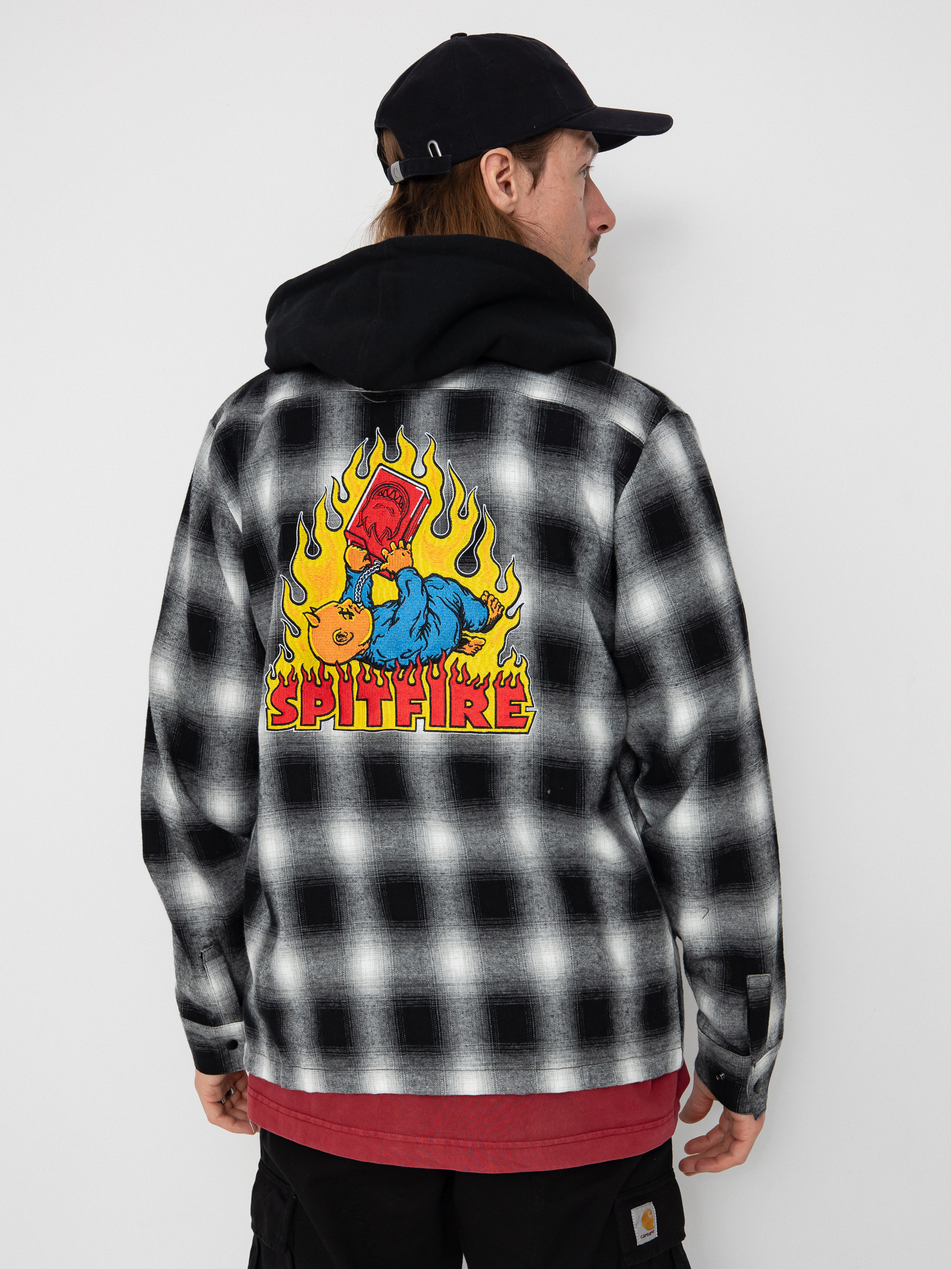 Koszula Spitfire Demonseed Hooded Flannel (black/white/multi color embroideries)