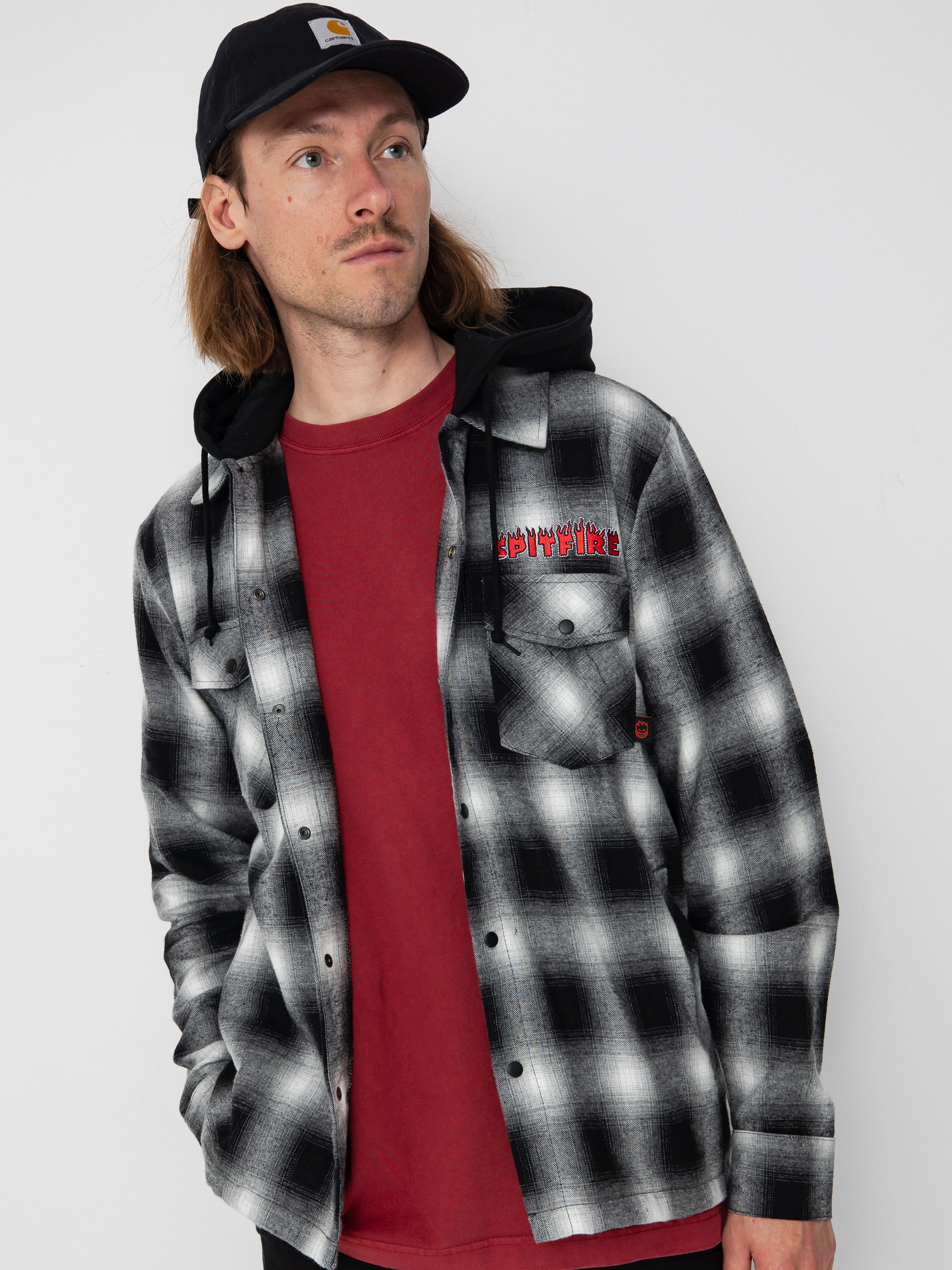 Koszula Spitfire Demonseed Hooded Flannel (black/white/multi color embroideries)