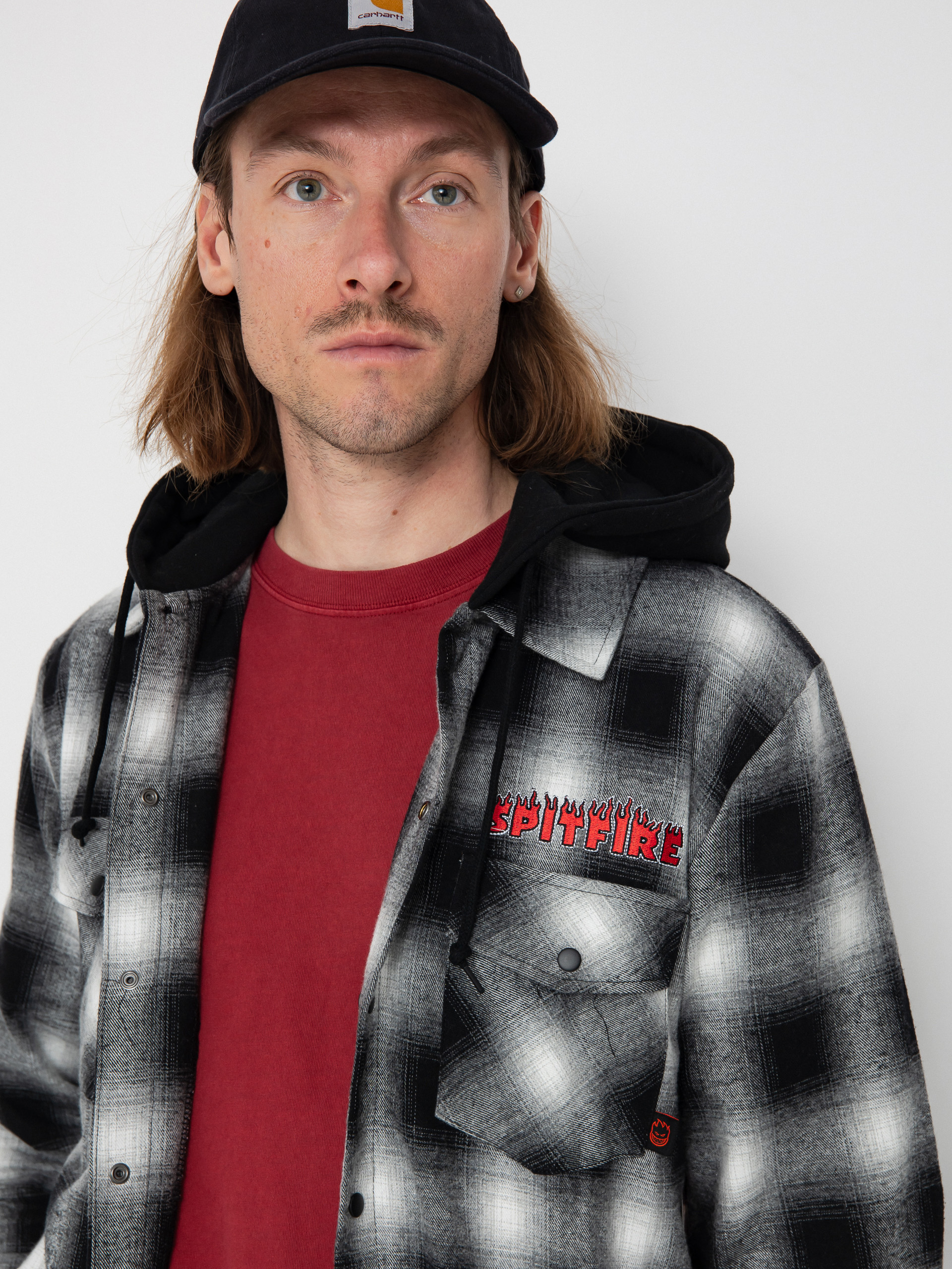 Koszula Spitfire Demonseed Hooded Flannel (black/white/multi color embroideries)