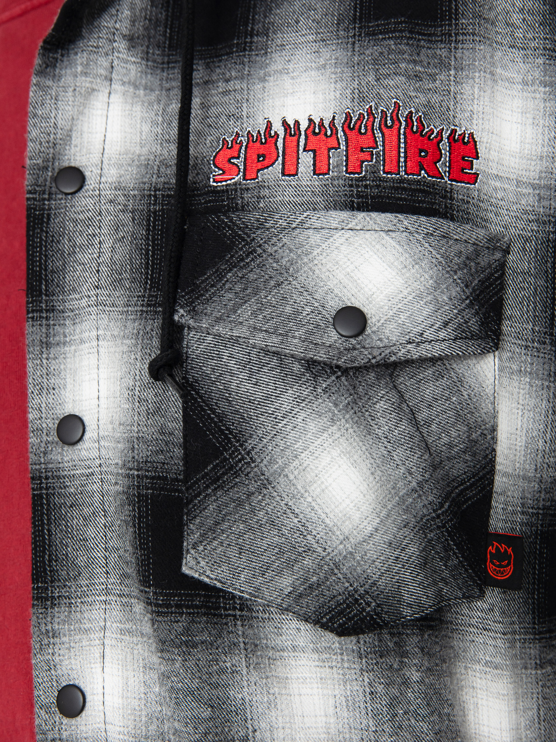 Koszula Spitfire Demonseed Hooded Flannel (black/white/multi color embroideries)