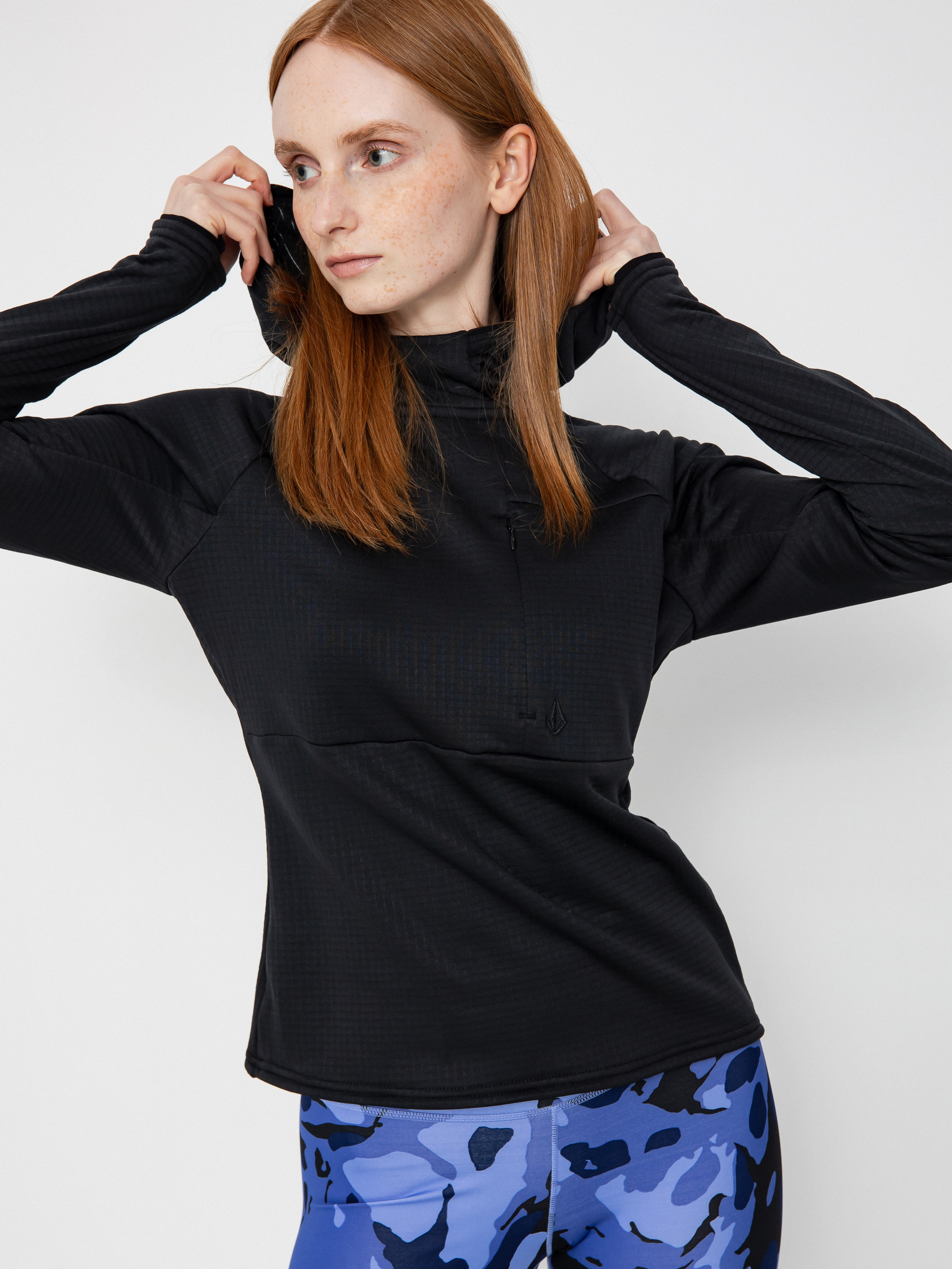 Bluza aktywna Volcom Gridlock Balaclava Wmn (black)