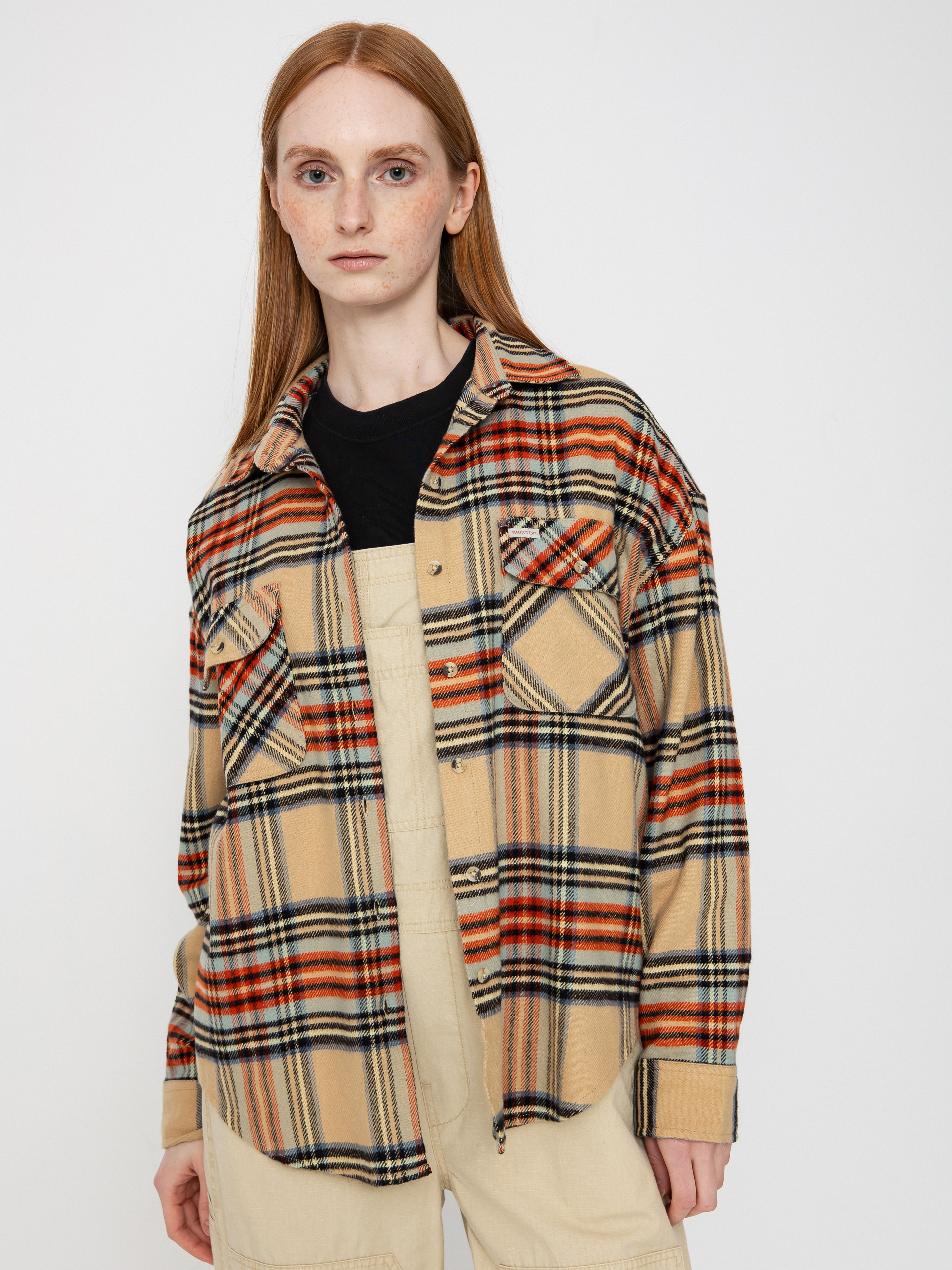 Koszula Brixton Bowery Classic Flannel Wmn (sand/burnt brick/black plaid)