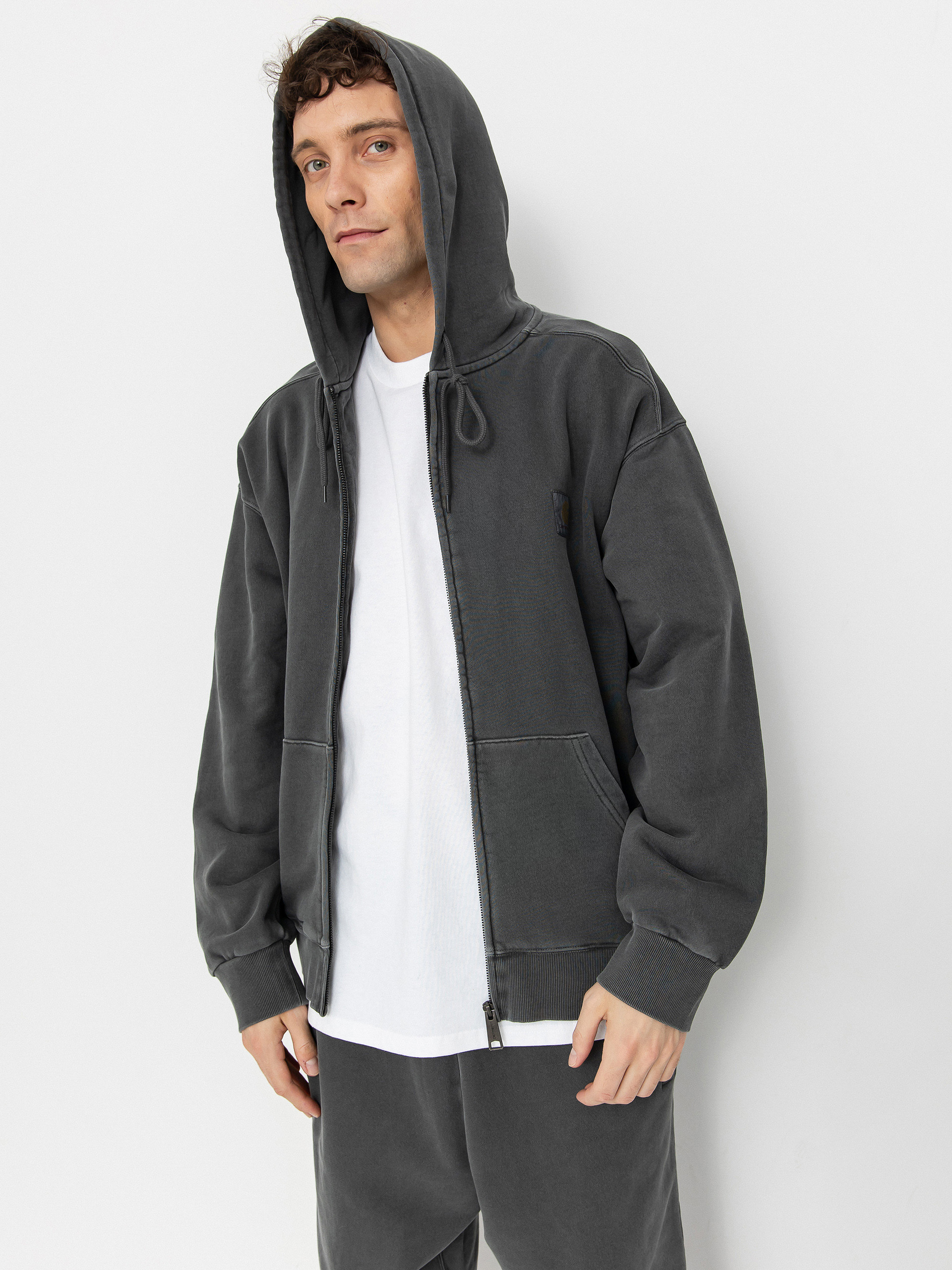 Bluza z kapturem Carhartt WIP Nelson ZHD (graphite)