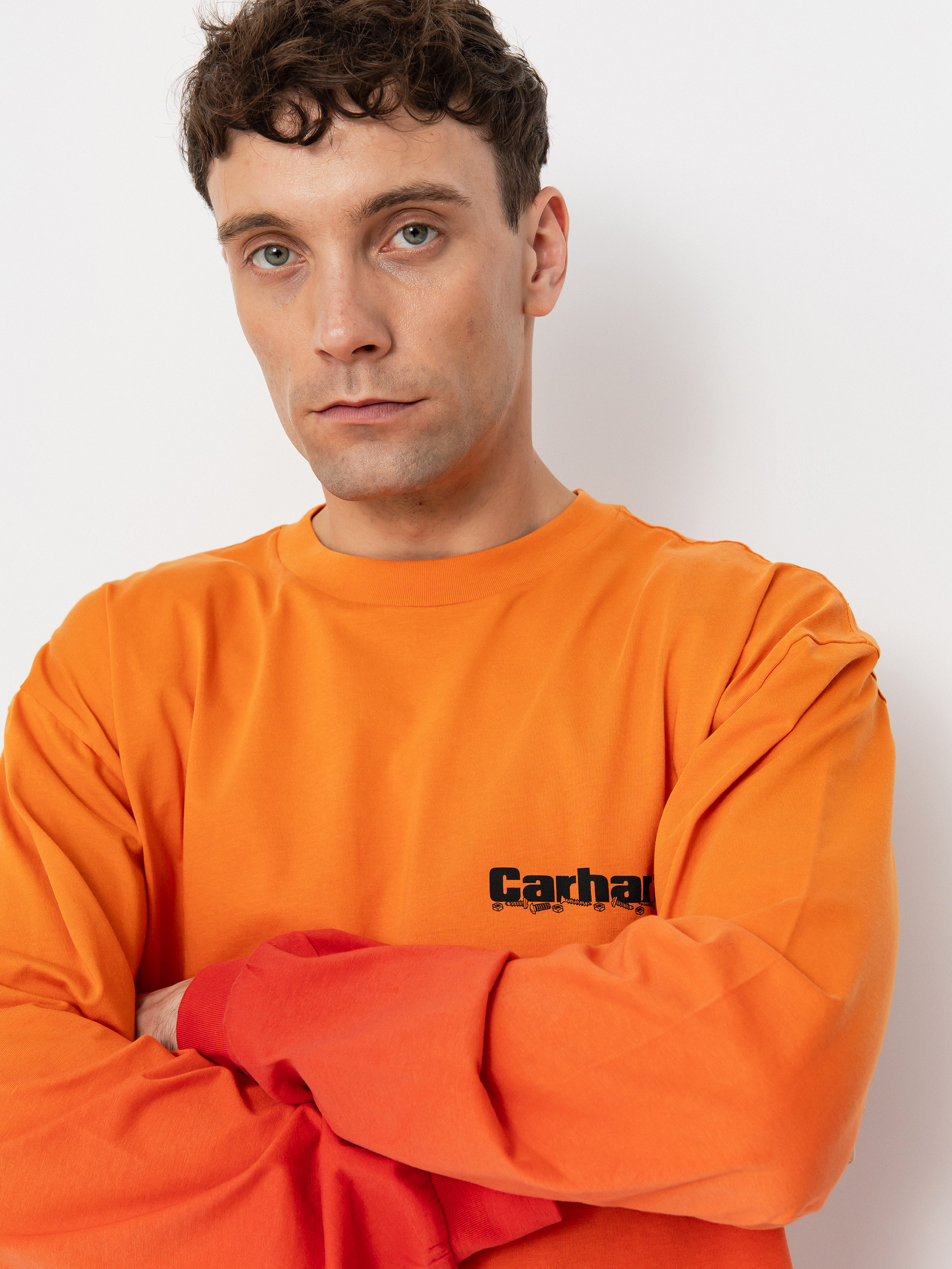 Longsleeve Carhartt WIP Light Work (pumpkin/cherry)