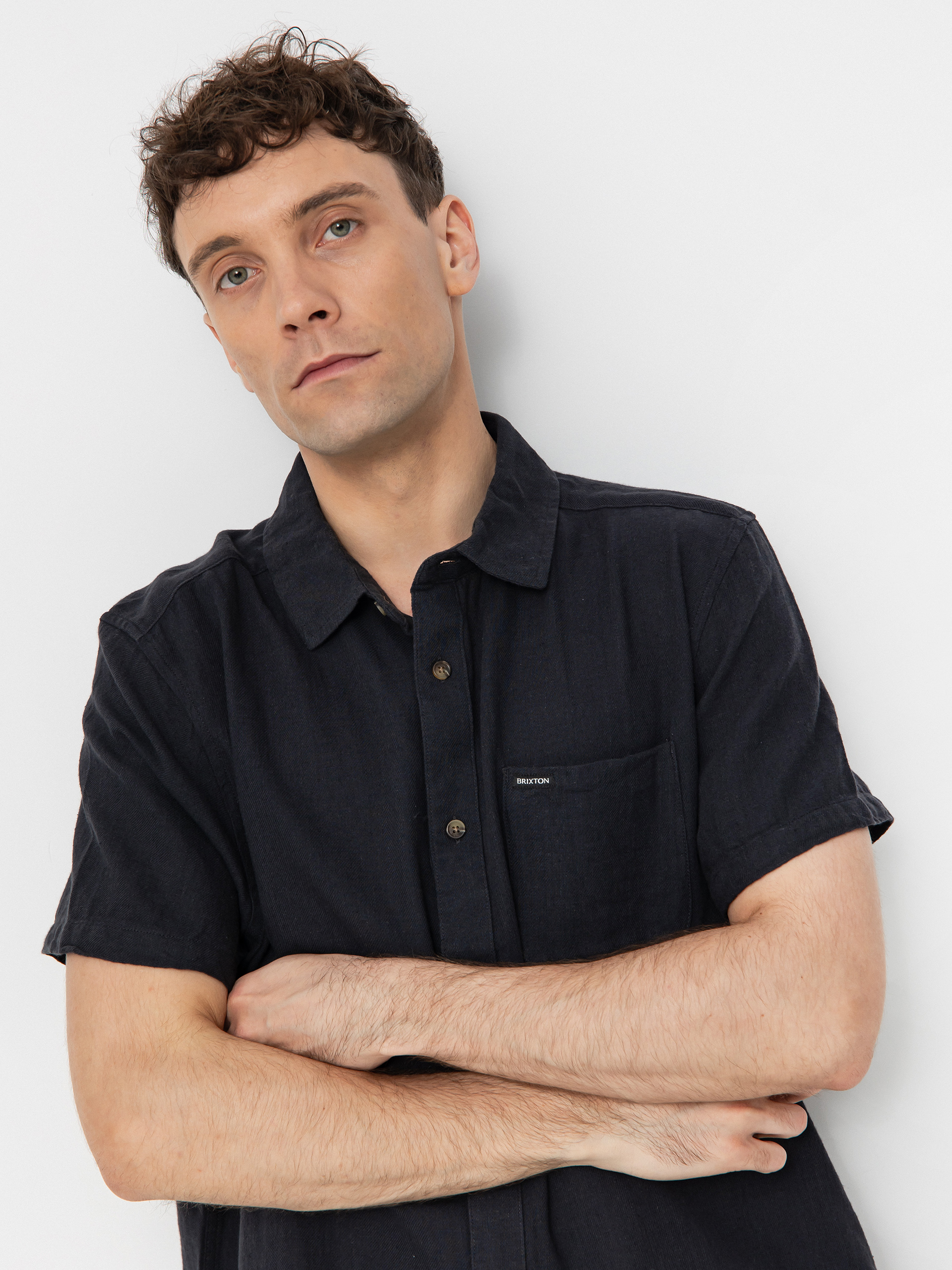 Koszula Brixton Charter Org Cttn (washed black)