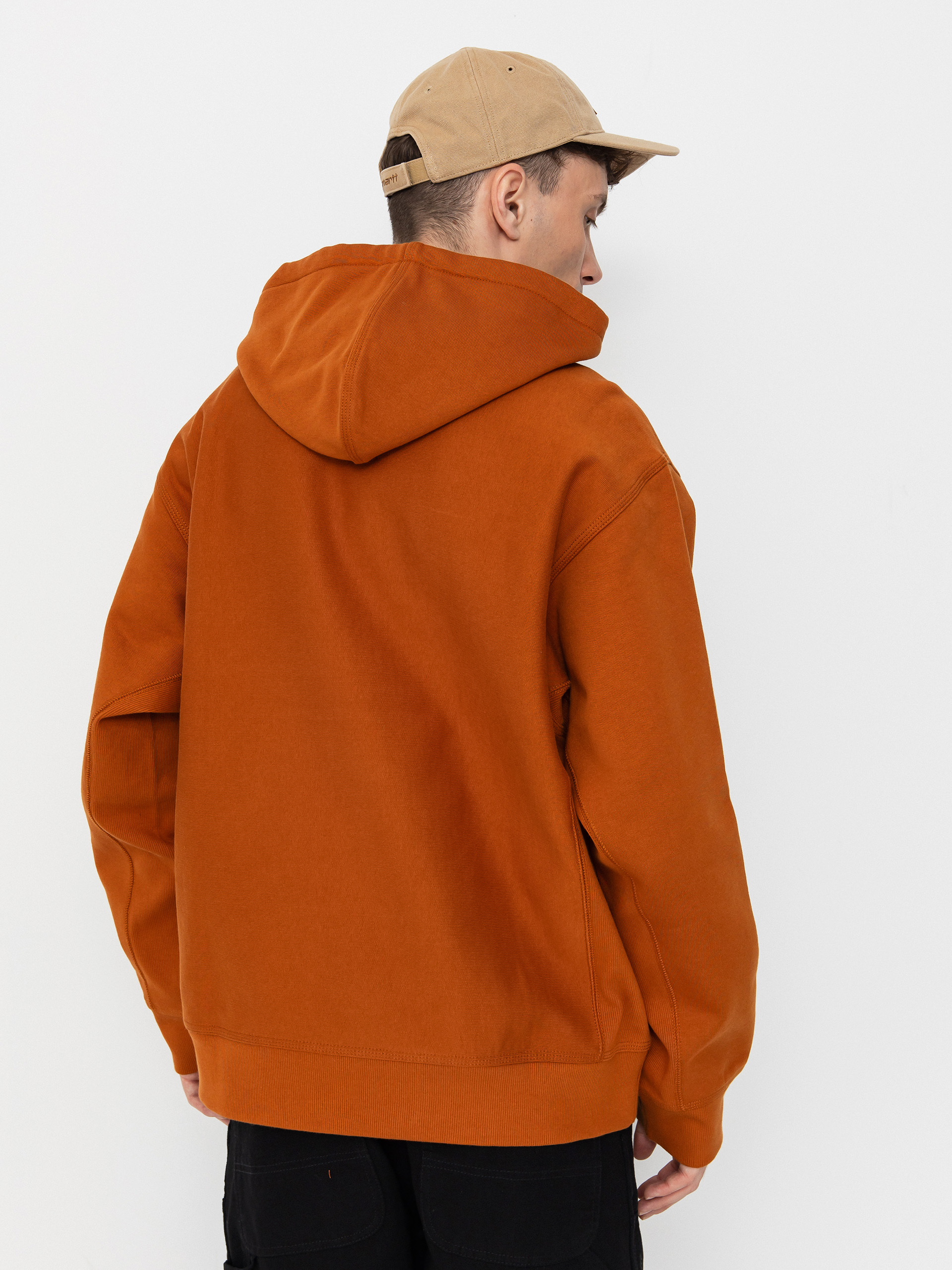 Bluza z kapturem Carhartt WIP American Script HD (sienna)
