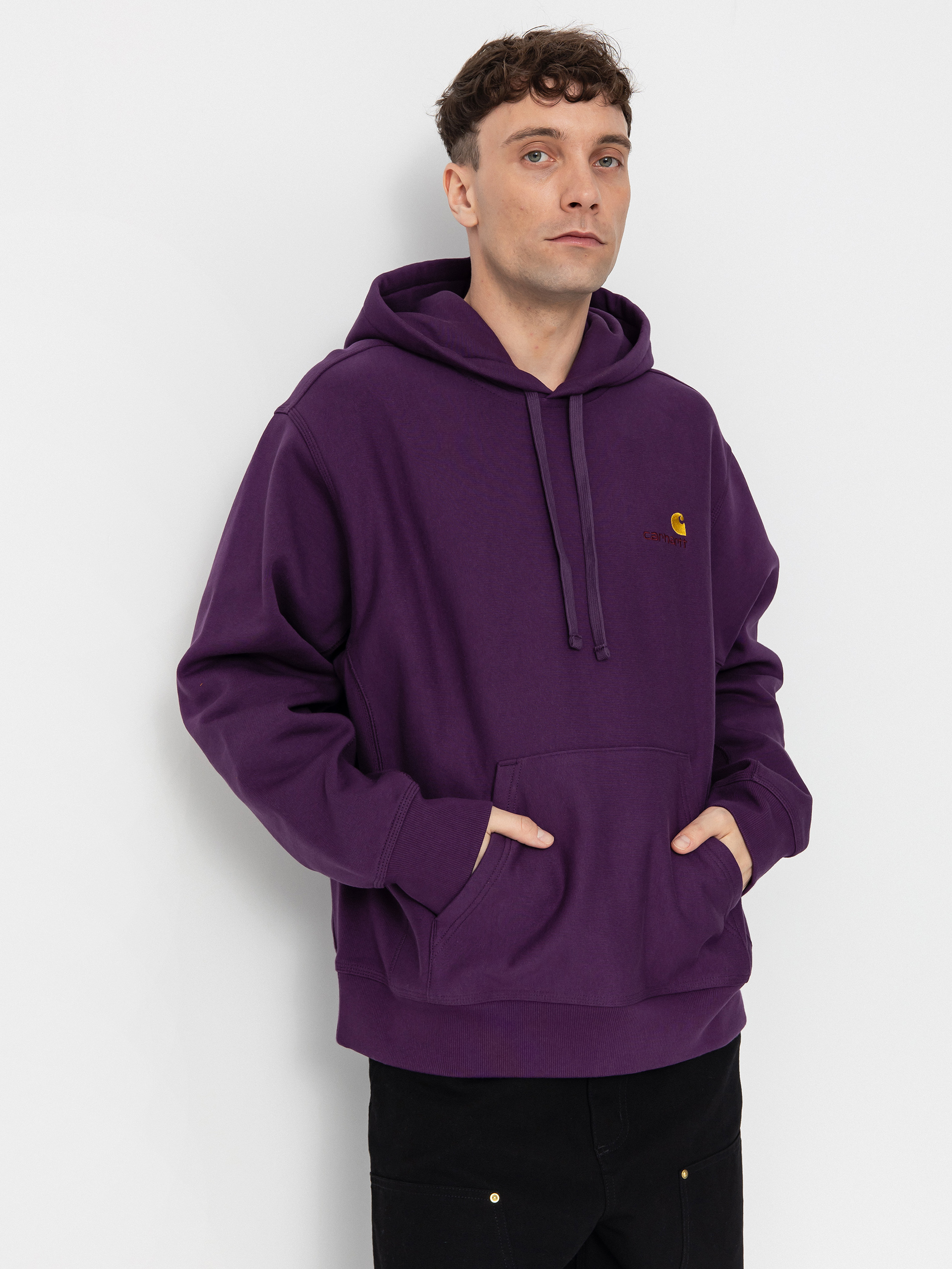 Bluza z kapturem Carhartt WIP American Script HD (huckleberry)