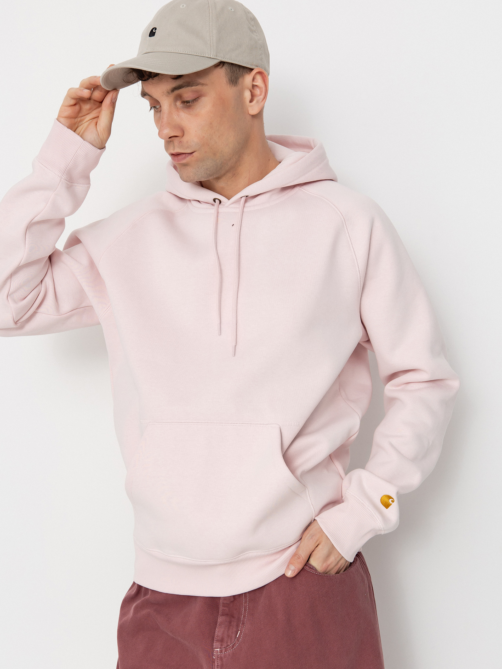 Bluza z kapturem Carhartt WIP Chase HD (air pink/gold)
