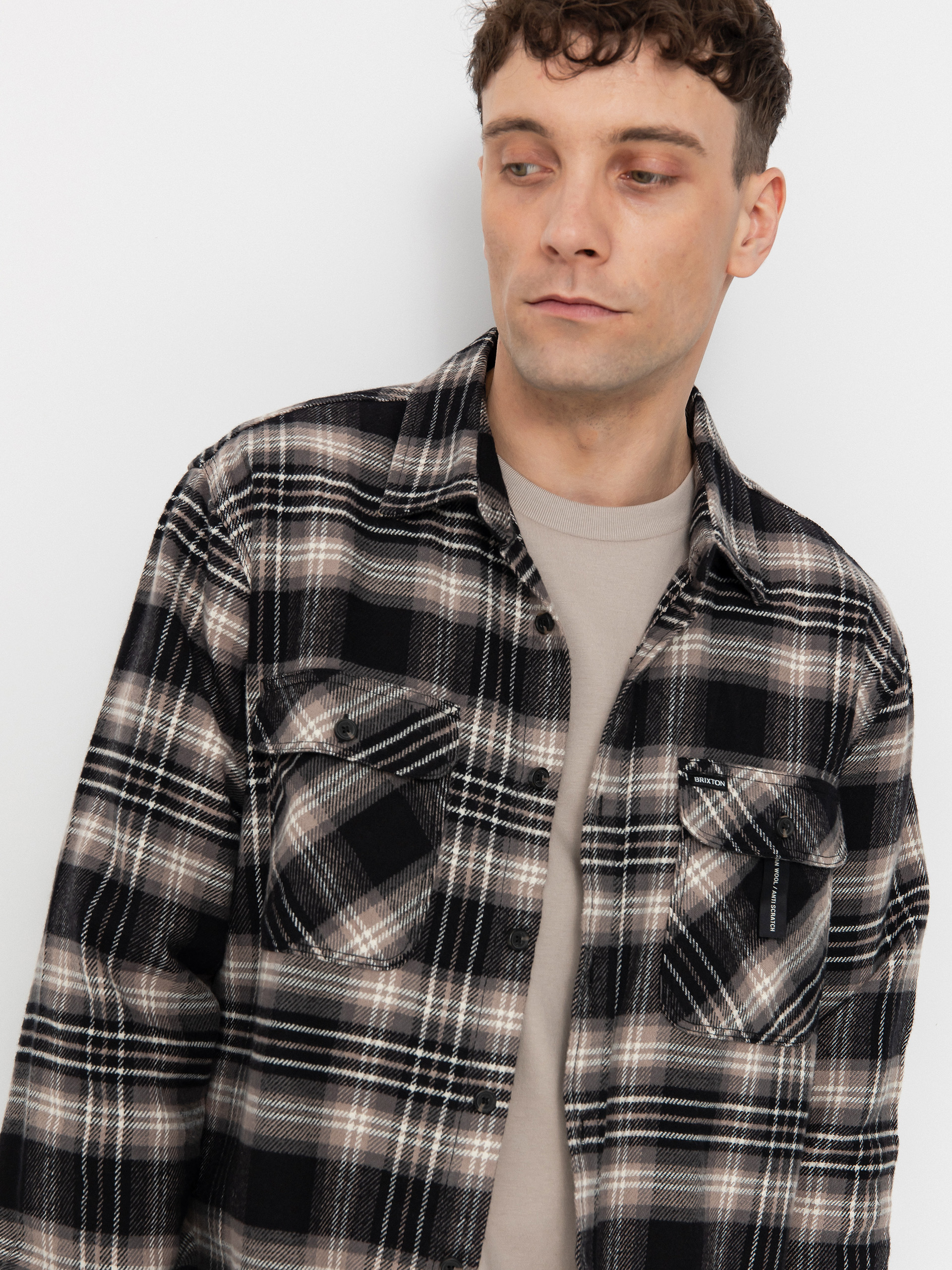 Koszula Brixton Bowery Flannel (black/charcoal/beige)
