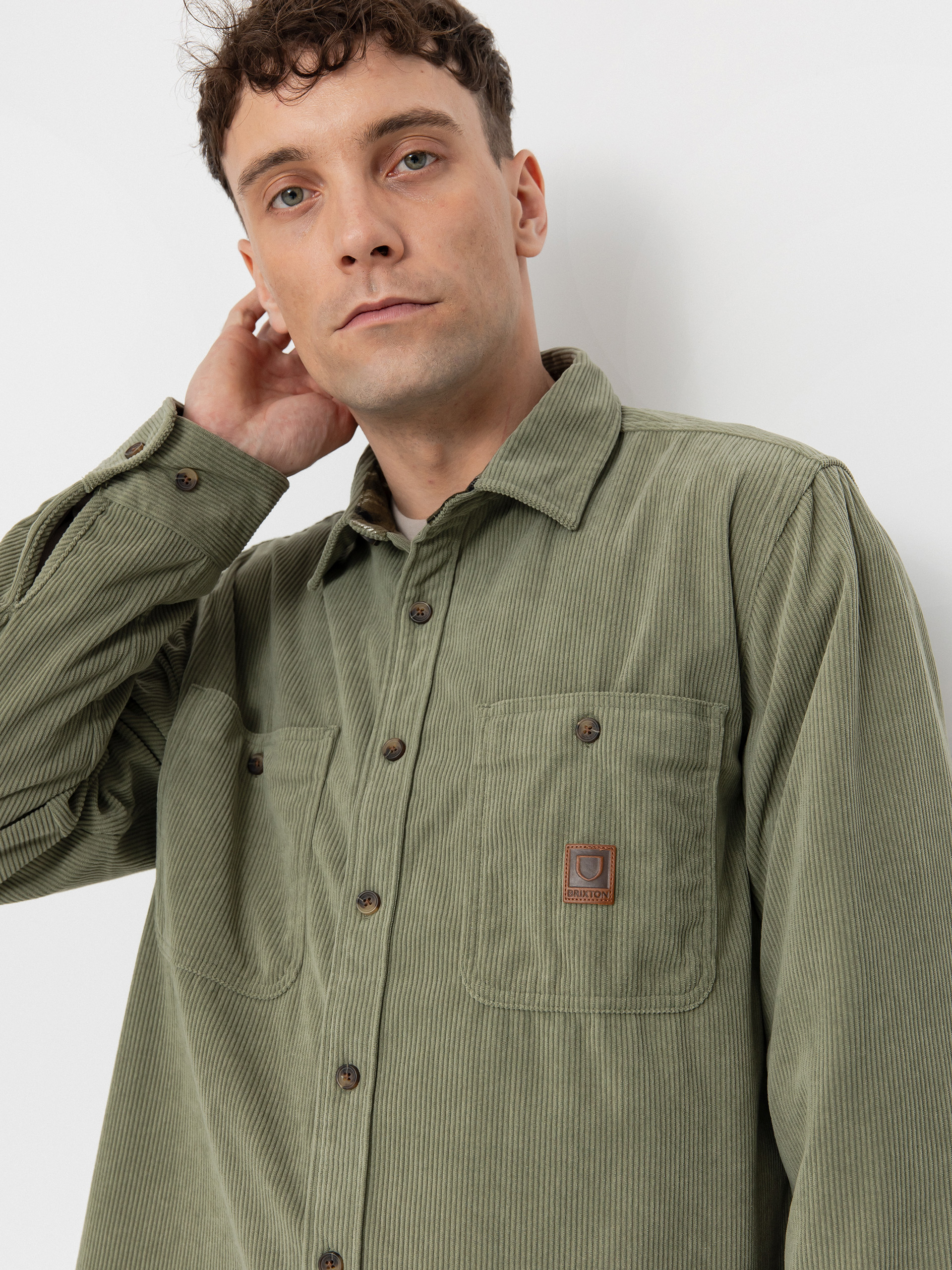 Koszula Brixton The Field Corduroy Overshirt (military olive)