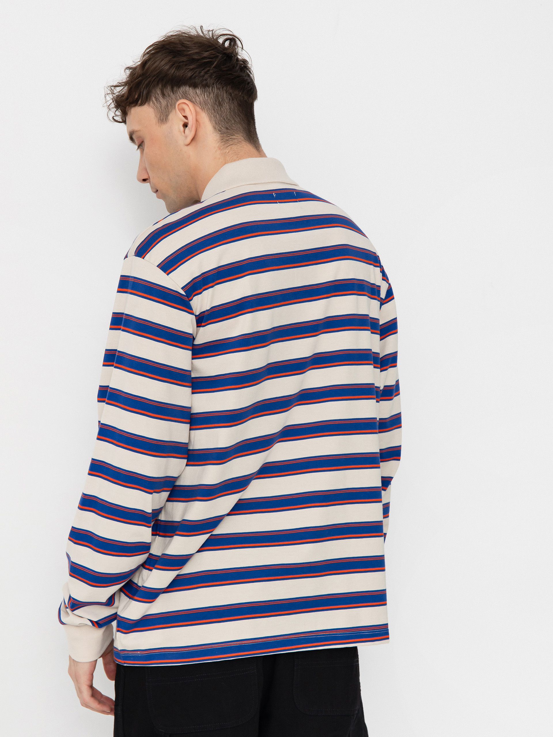 Longsleeve Brixton Vintage Stripe Polo Knit (electric blue/flame/whitecap)