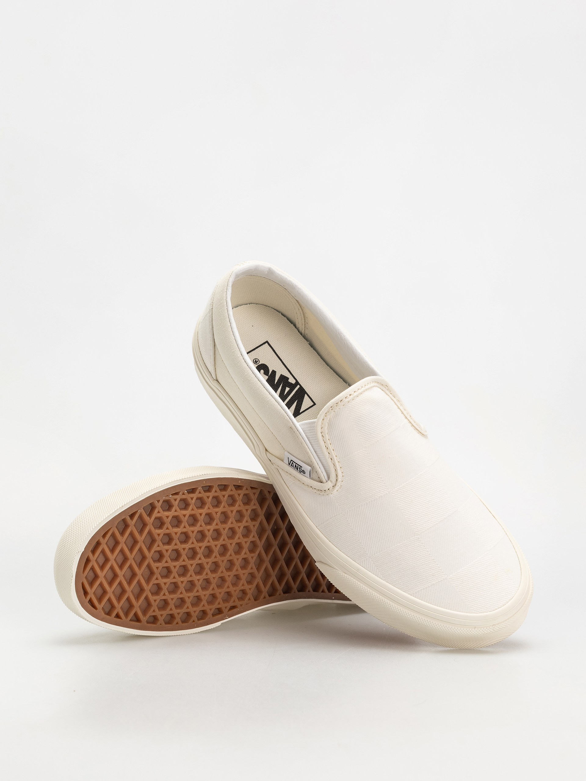 Buty Vans Classic Slip On - biały (mono checkerboard white)