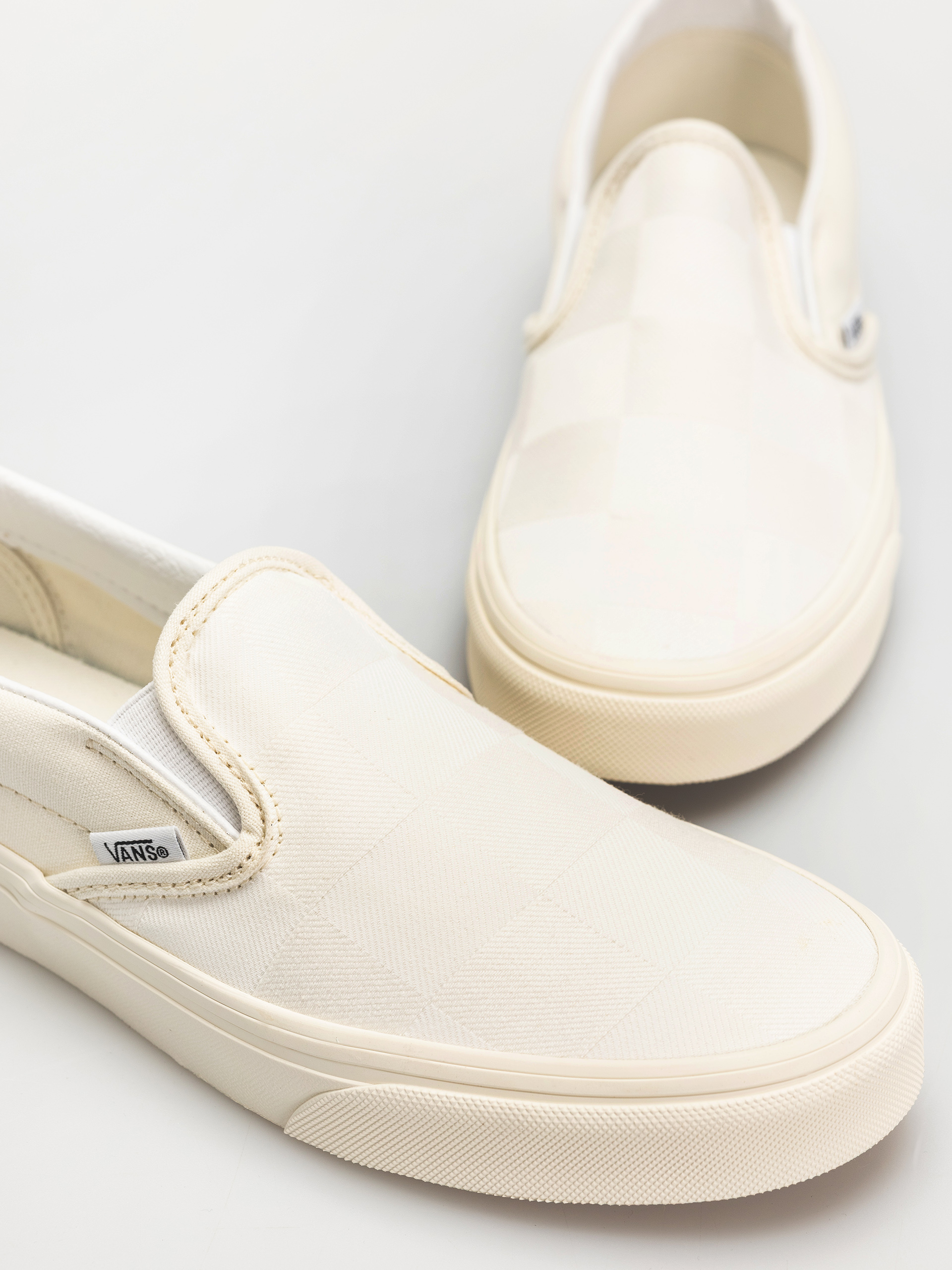 Buty Vans Classic Slip On - biały (mono checkerboard white)