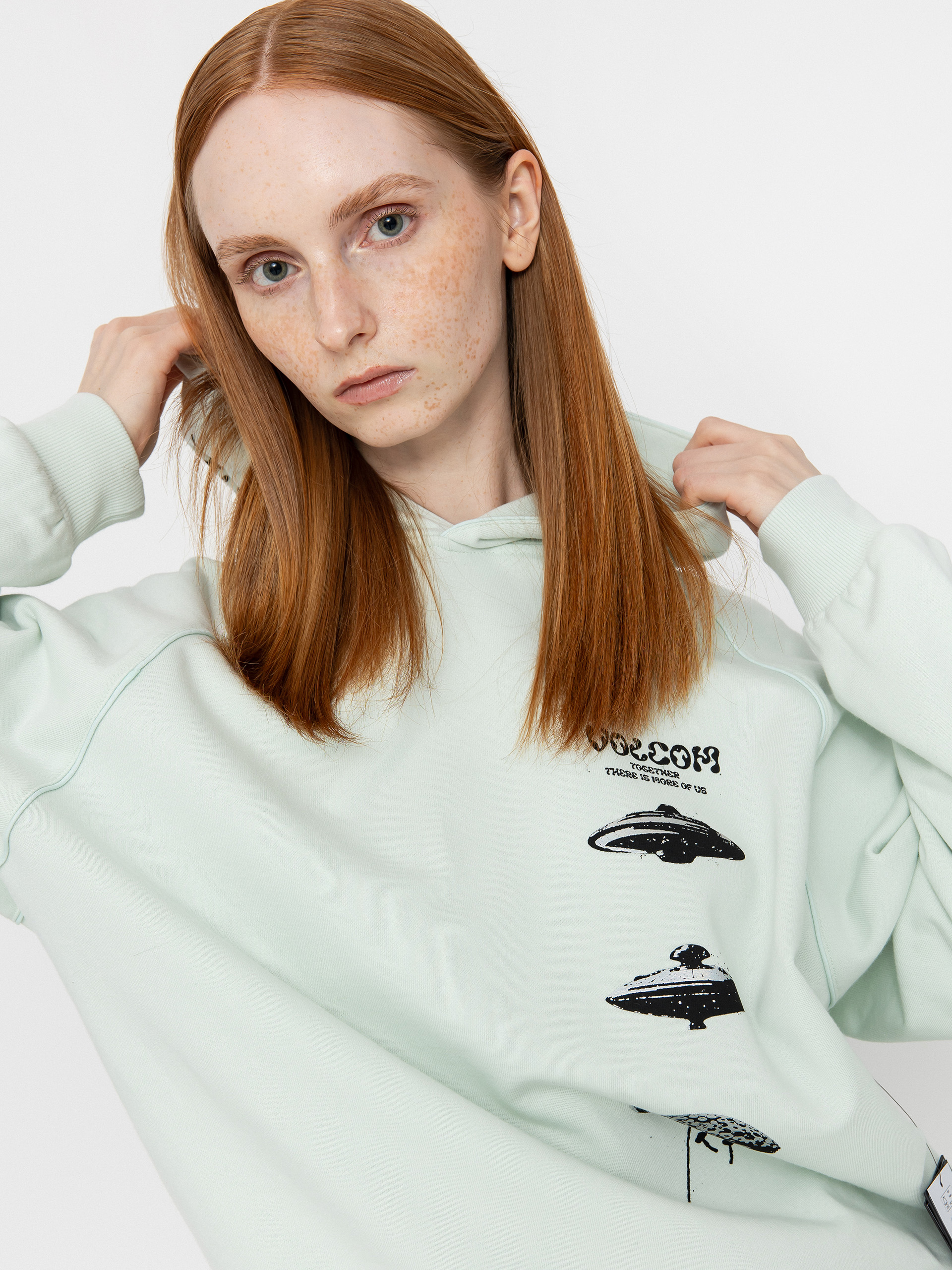 Bluza z kapturem Volcom Fa Filip Rygalski HD Wmn (cloud blue)